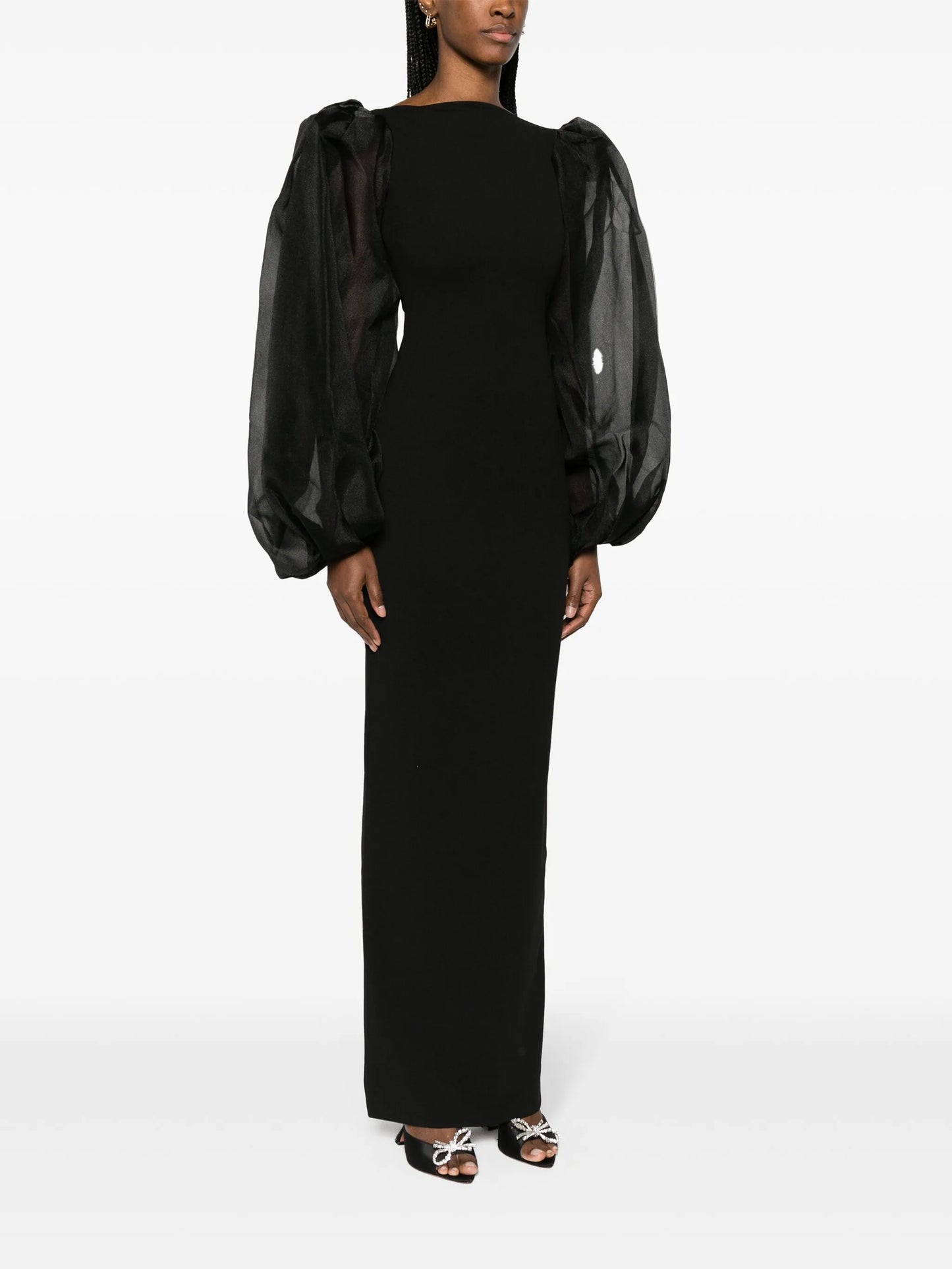 Karla puff-sleeves maxi dress