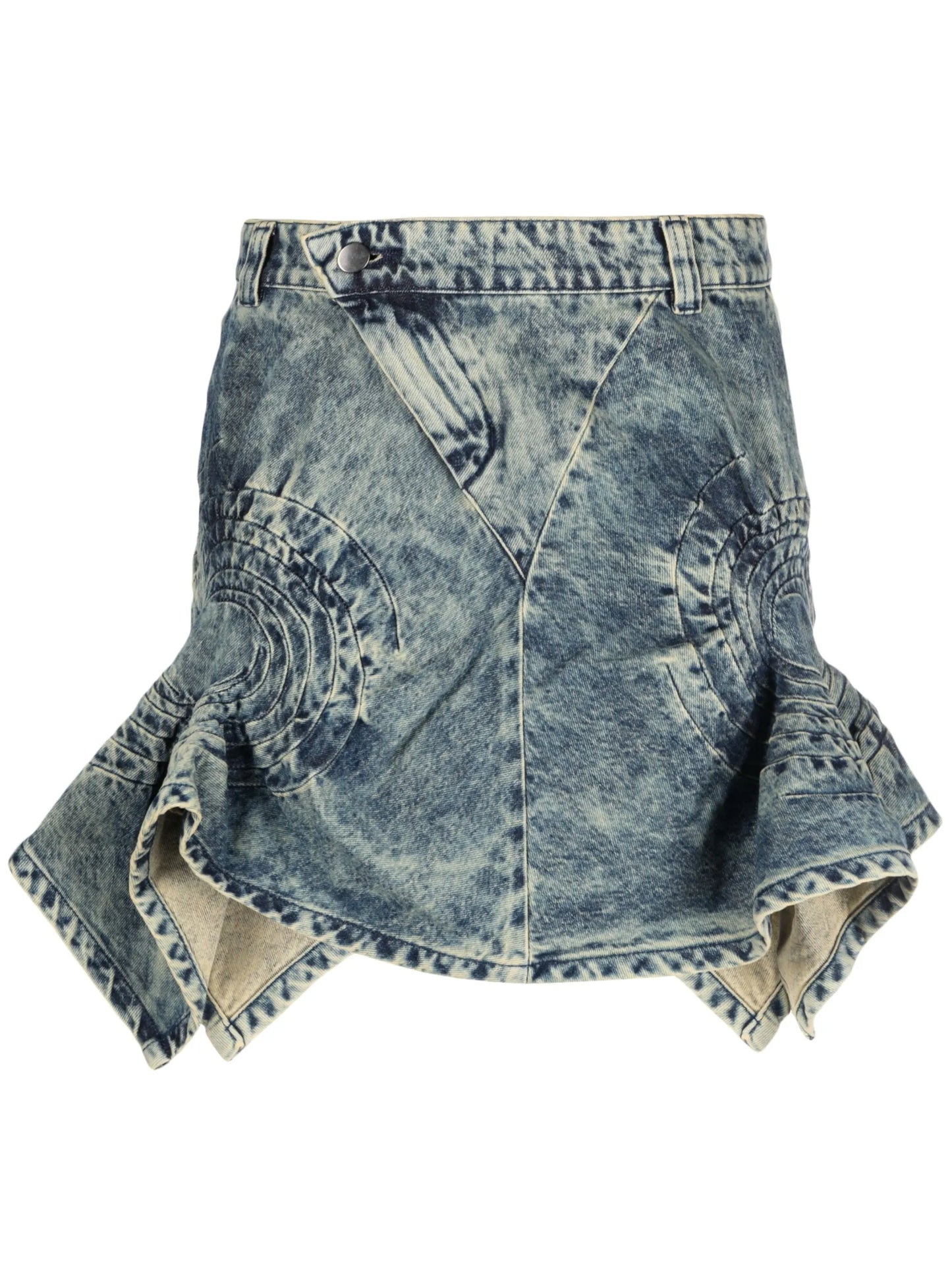Drift ruffled denim miniskirt