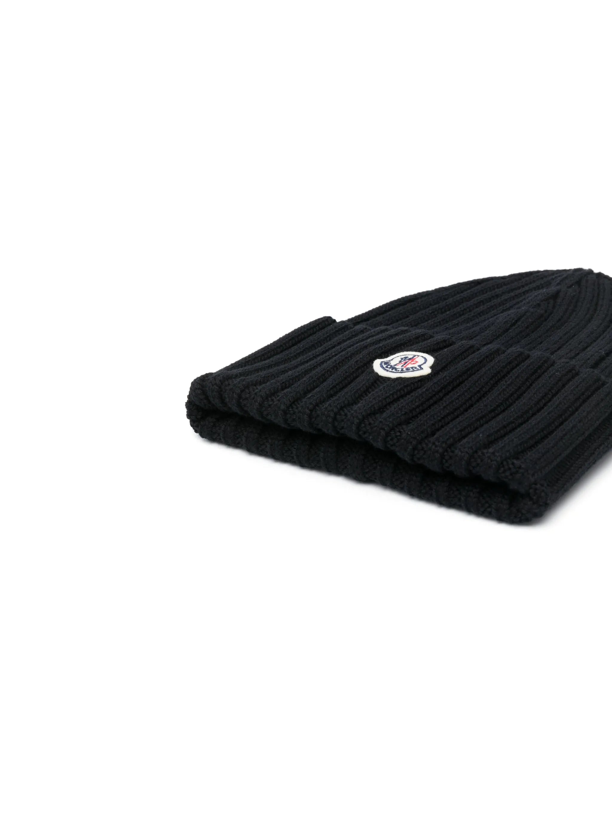 ribbed-knit virgin wool beanie