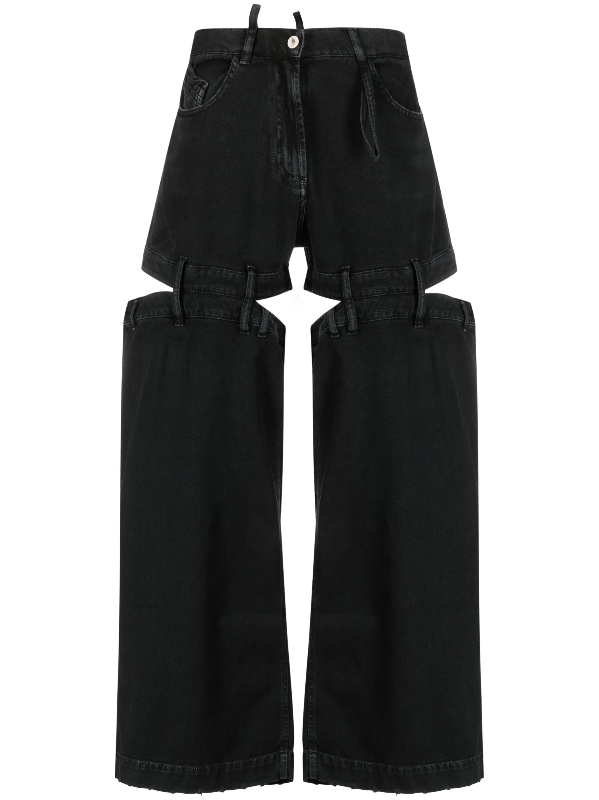 cut-out wide-leg jeans