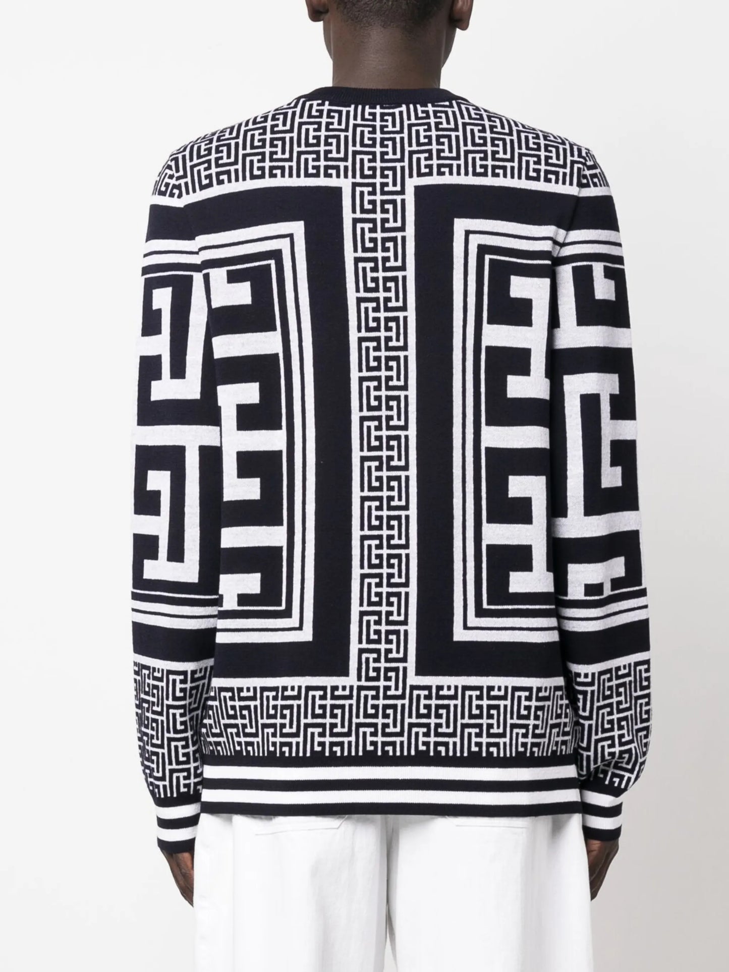 monogram-intarsia crew-neck jumper
