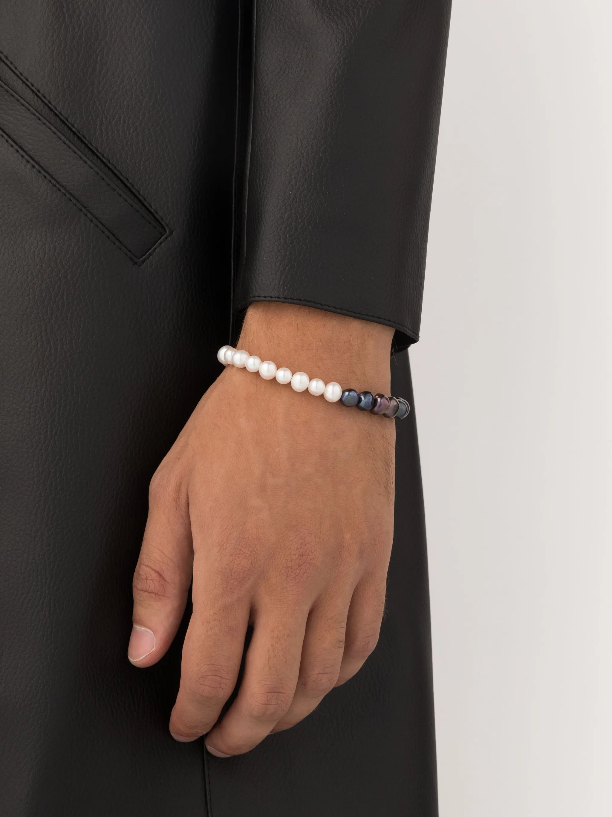 two-tone pearl bracelet