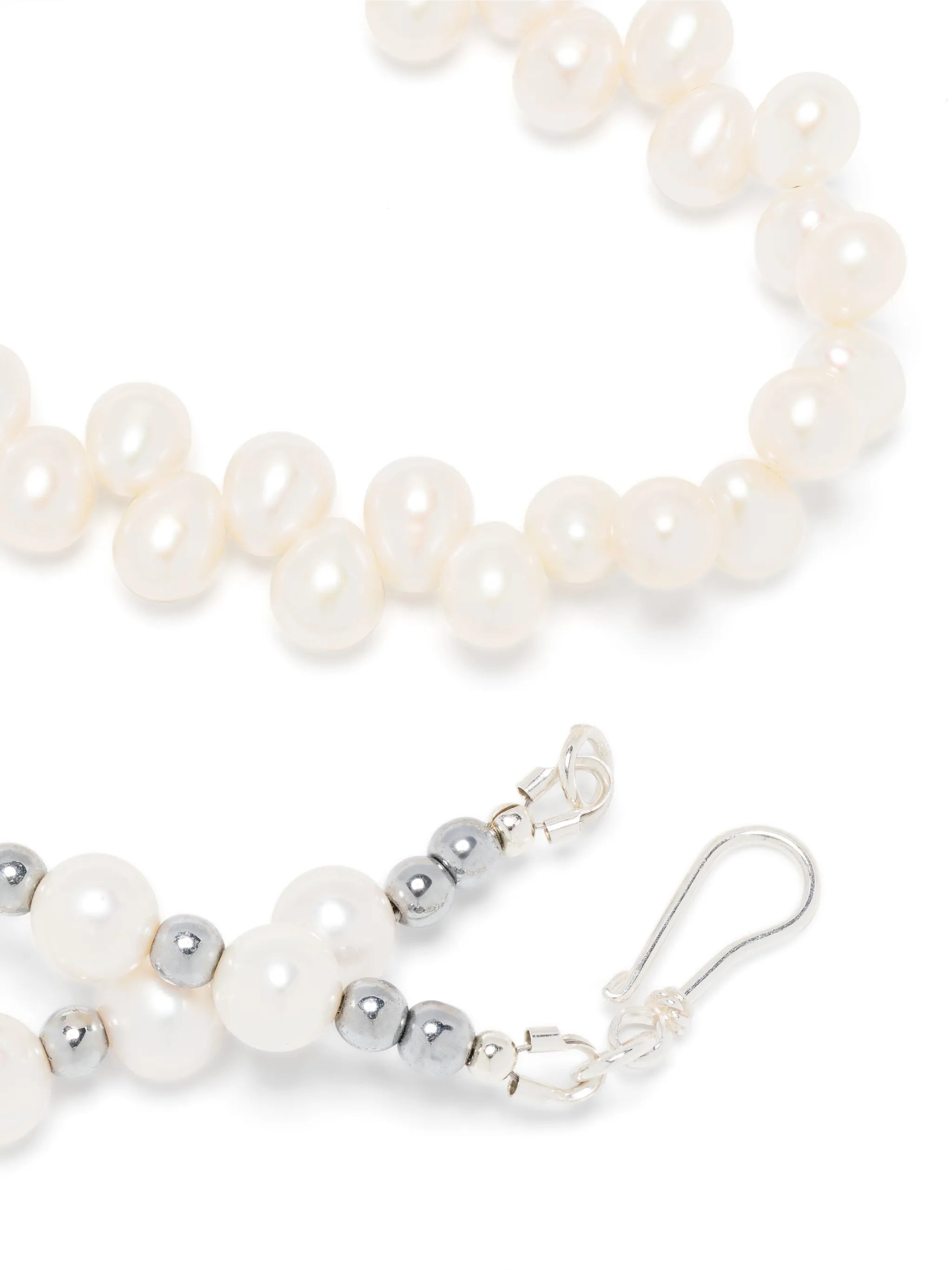 hematite-beaded freshwater-pearl necklace