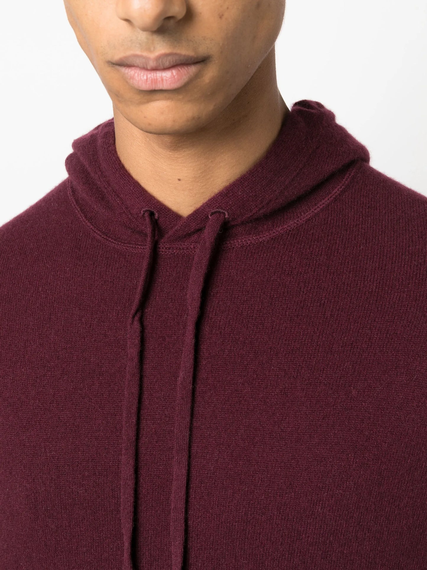 embroidered-logo knitted hoodie