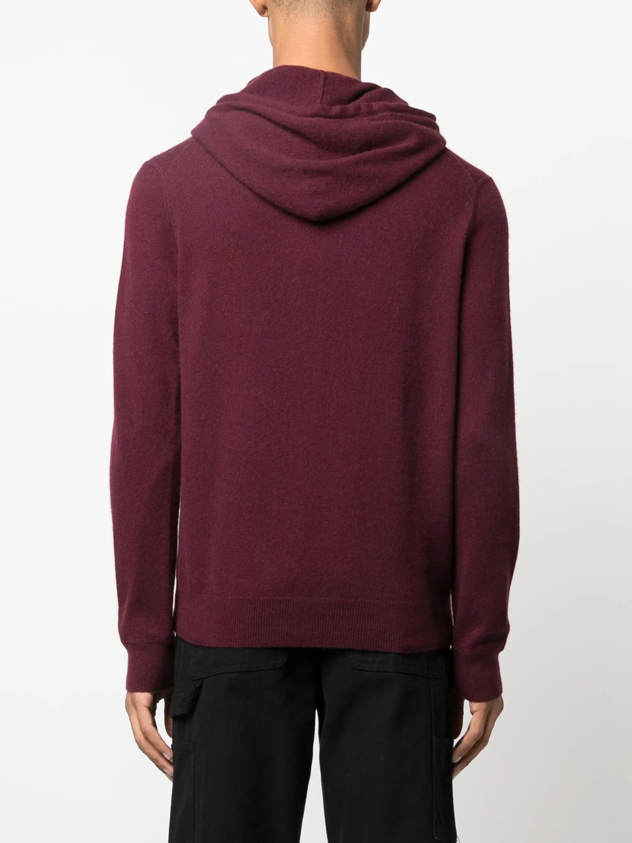 embroidered-logo knitted hoodie