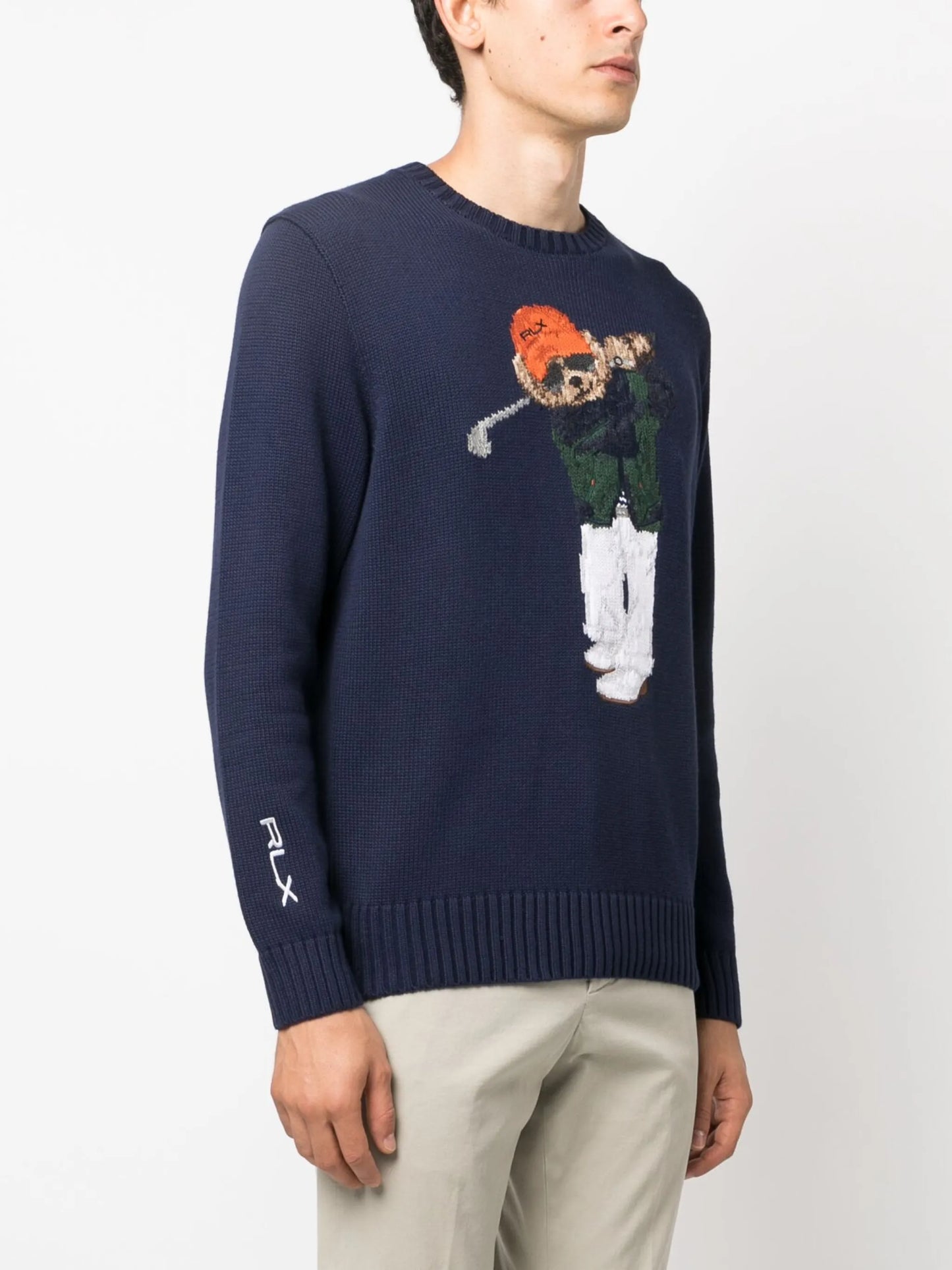 intarsia-knit logo jumper