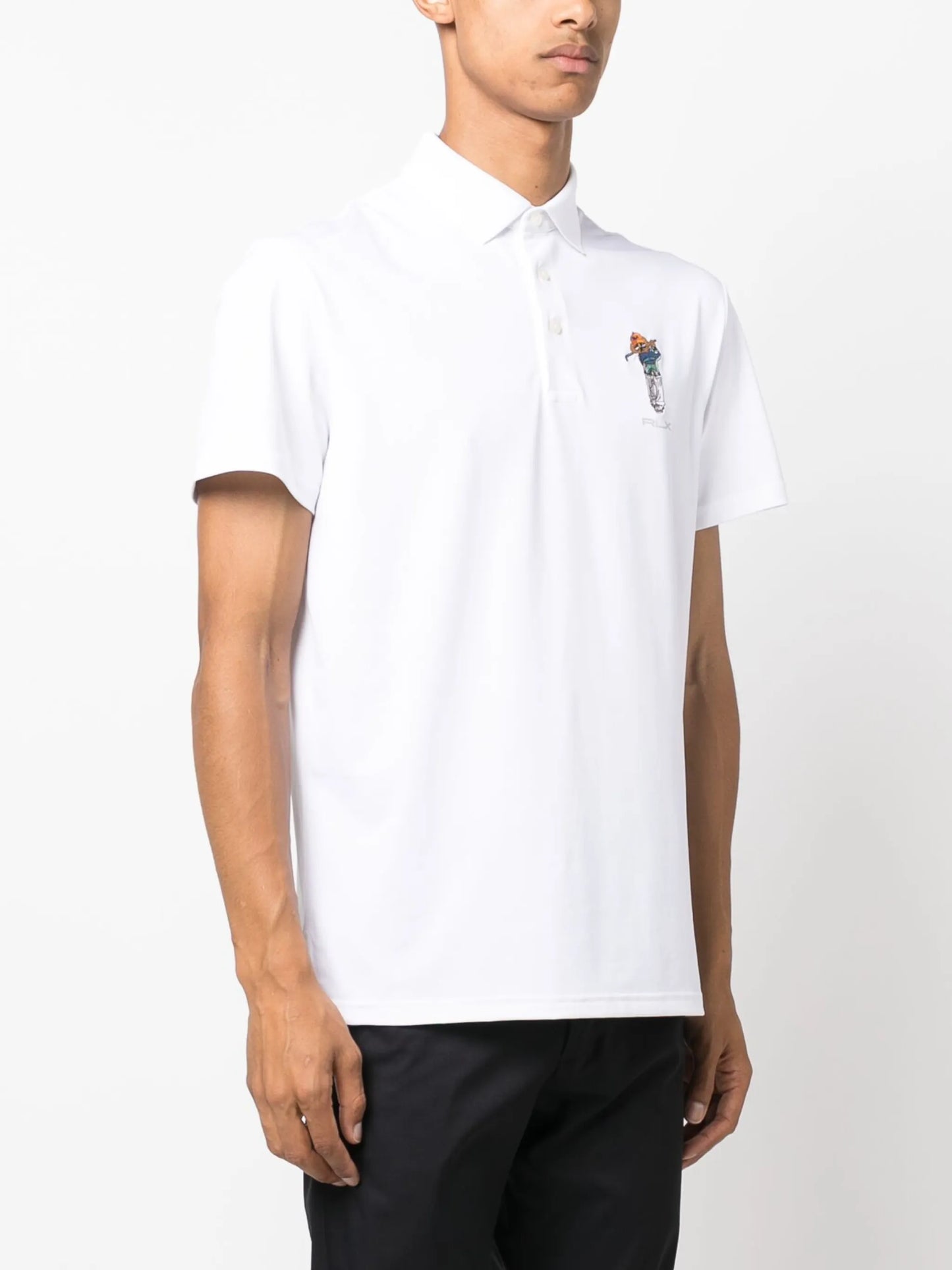 embroidered polo-bear cotton polo shirt