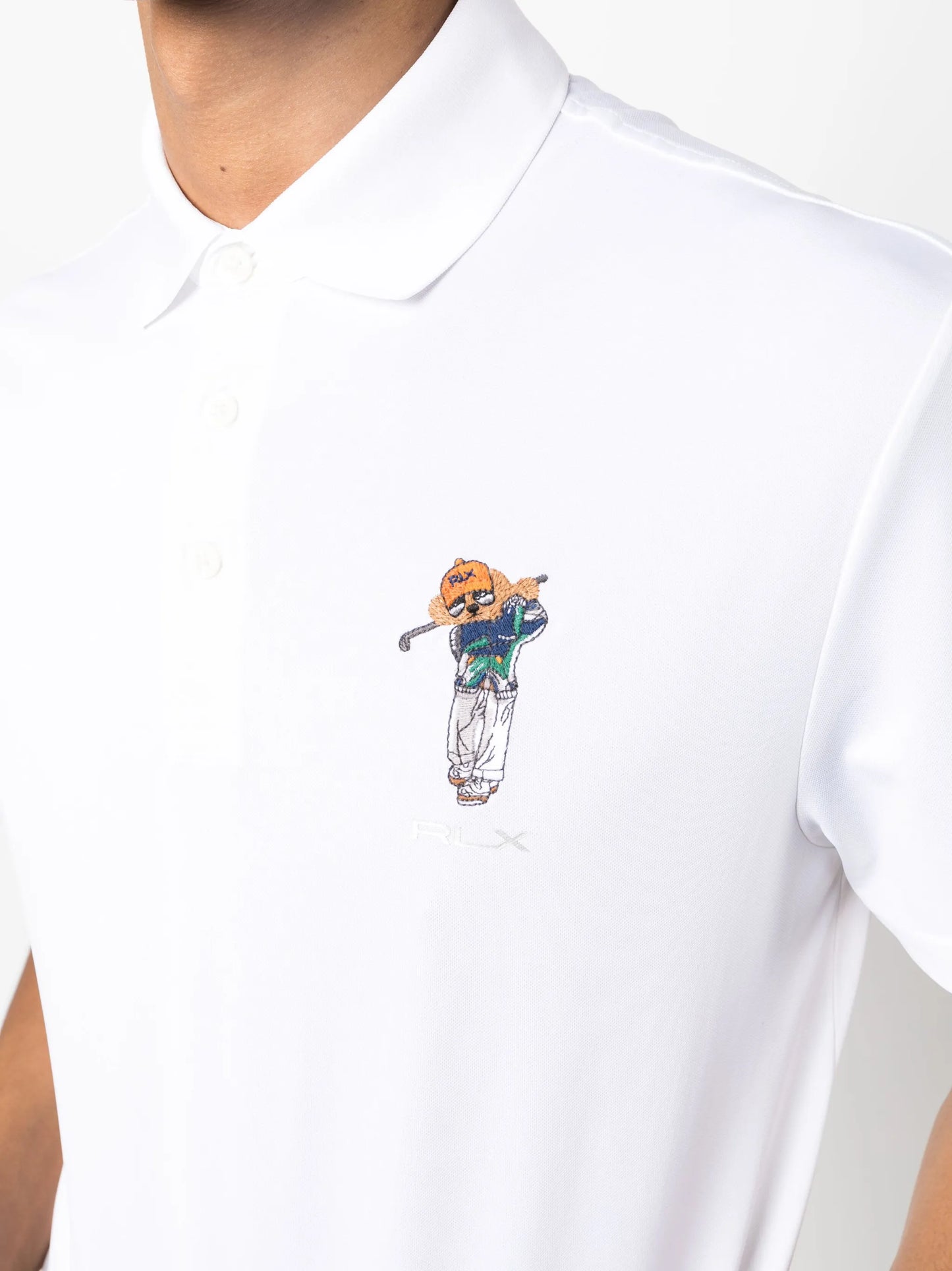 embroidered polo-bear cotton polo shirt