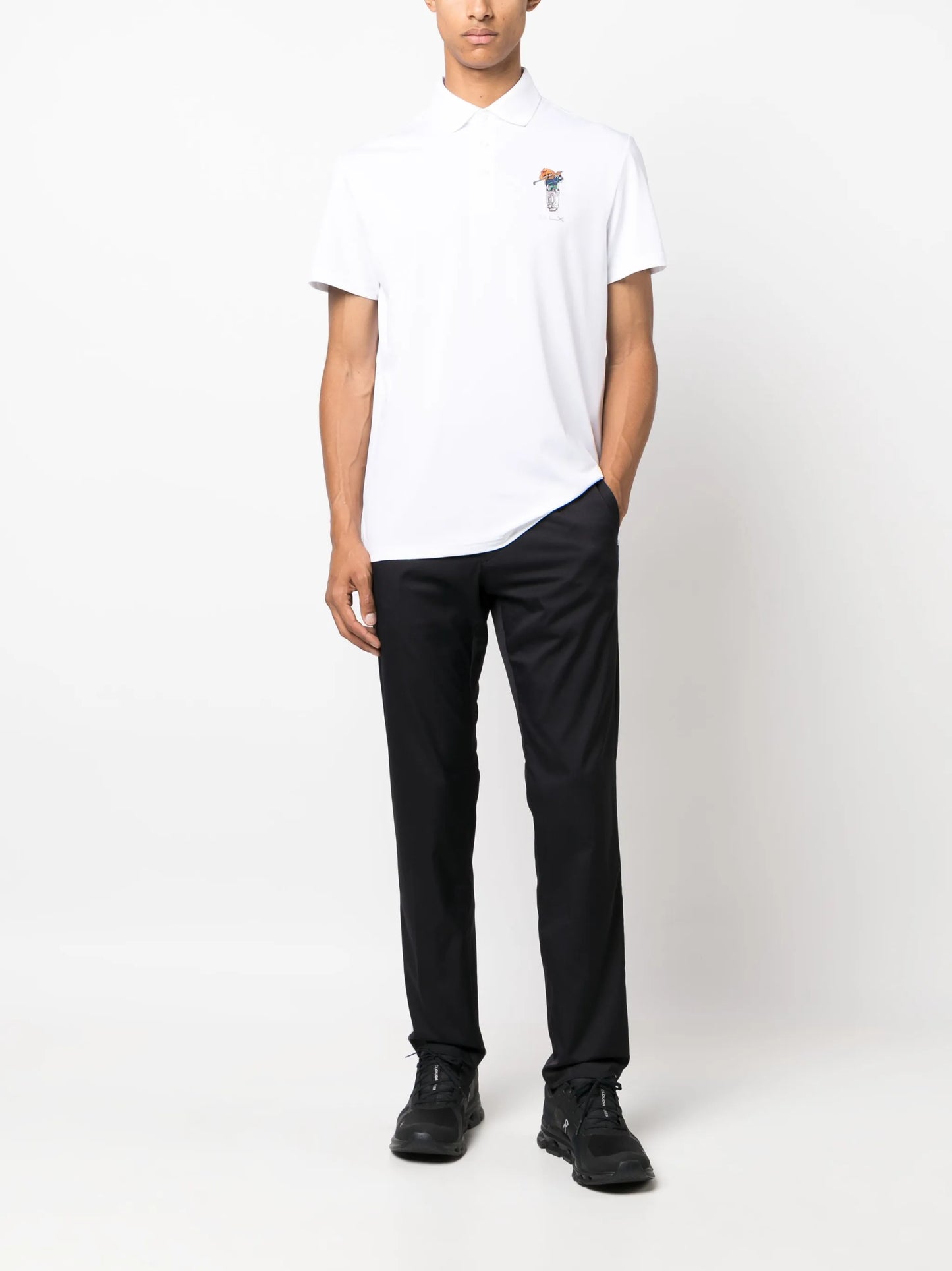 embroidered polo-bear cotton polo shirt