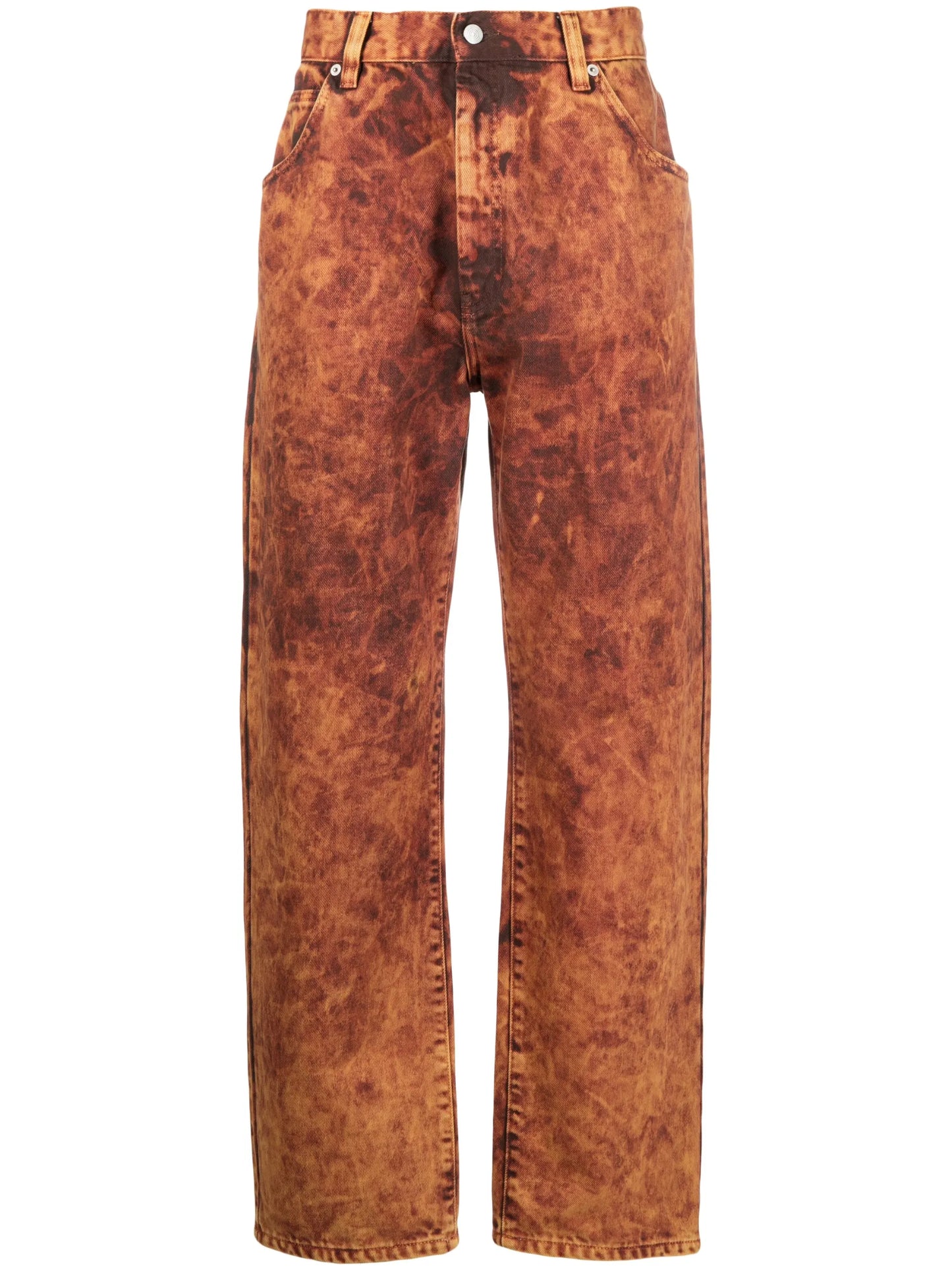 dyed stonewashed straight-leg jeans