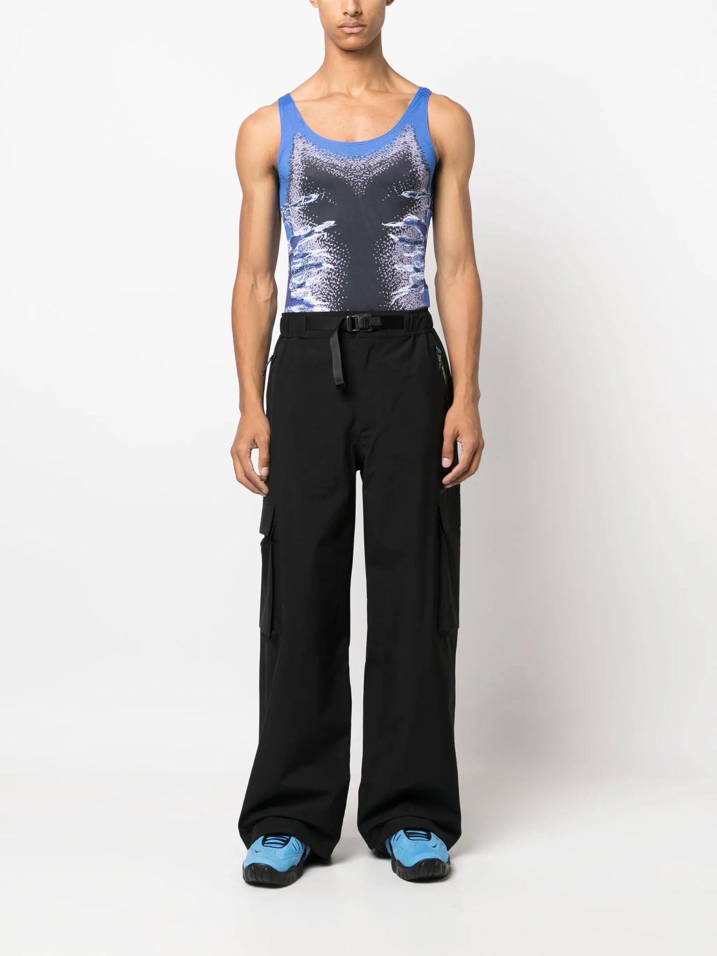 Whisker-print tank top