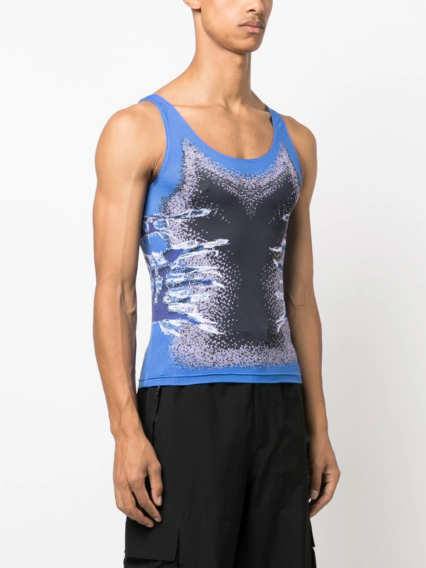 Whisker-print tank top