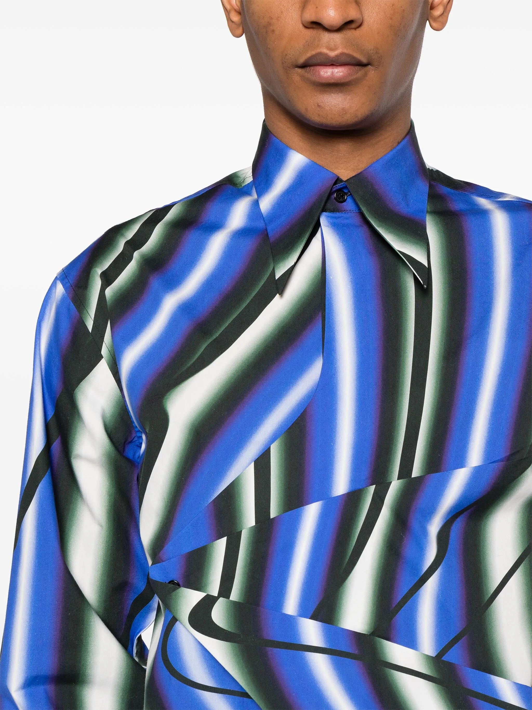Trip panelled cotton shirt