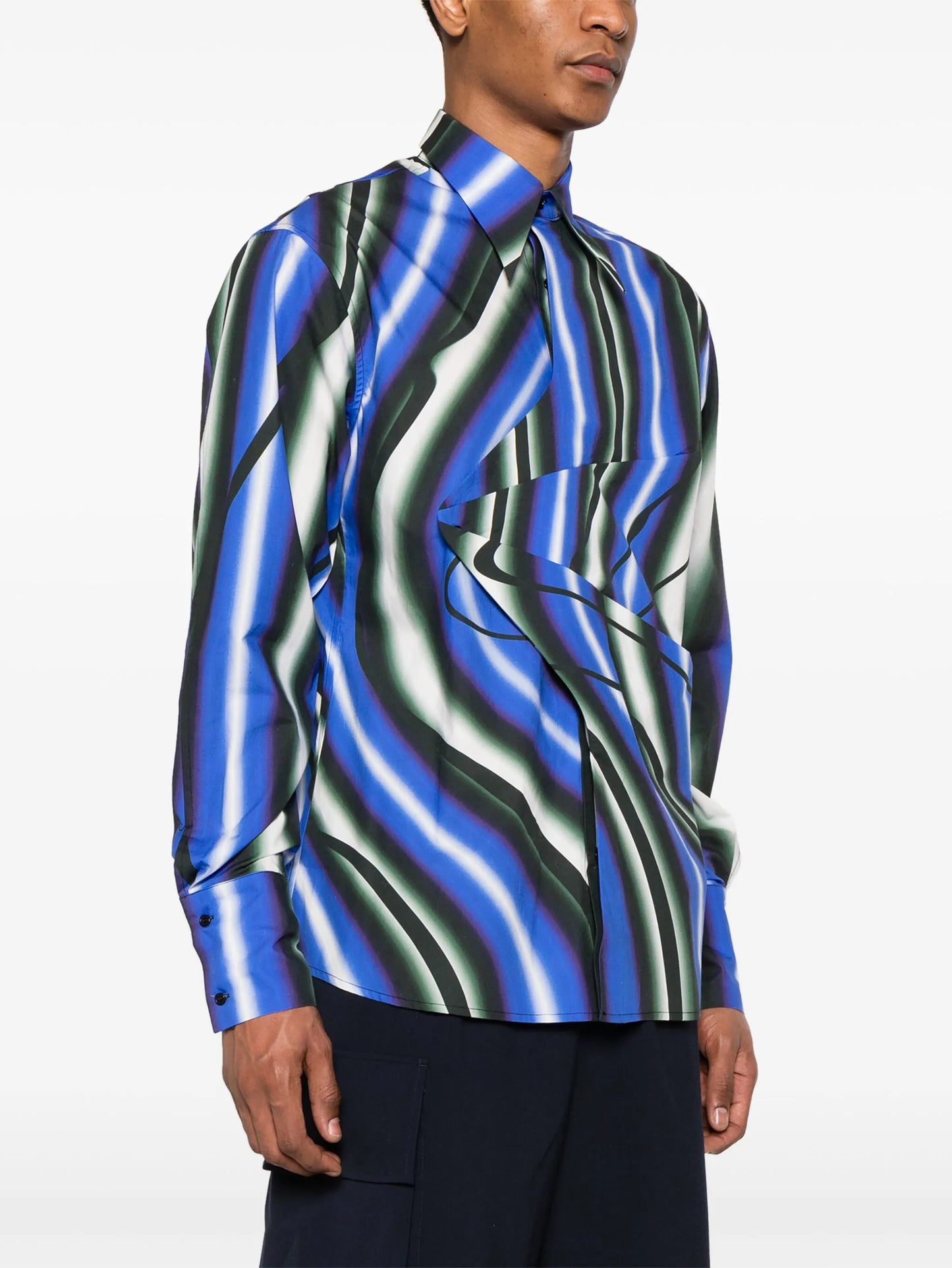 Trip panelled cotton shirt