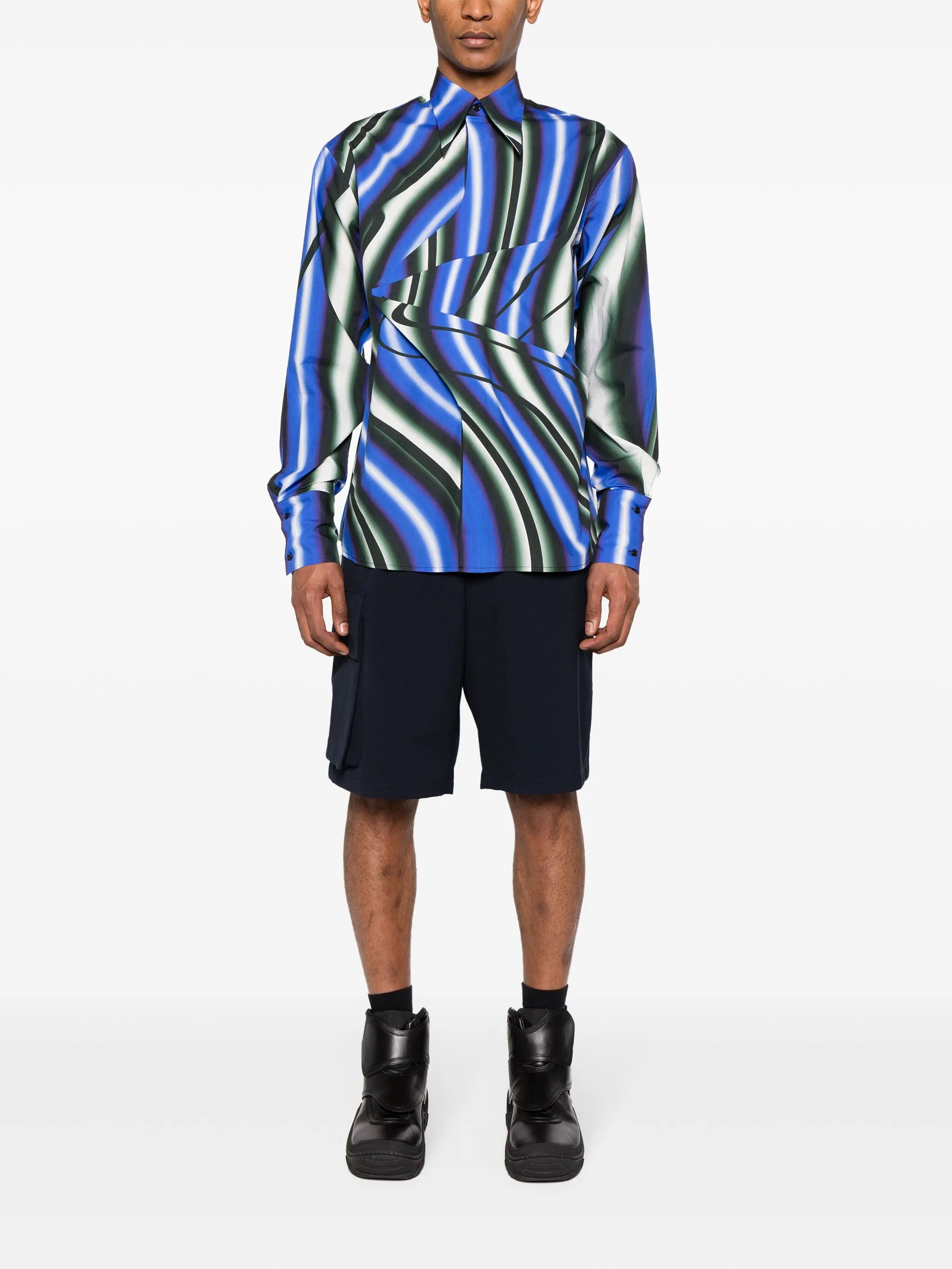 Trip panelled cotton shirt