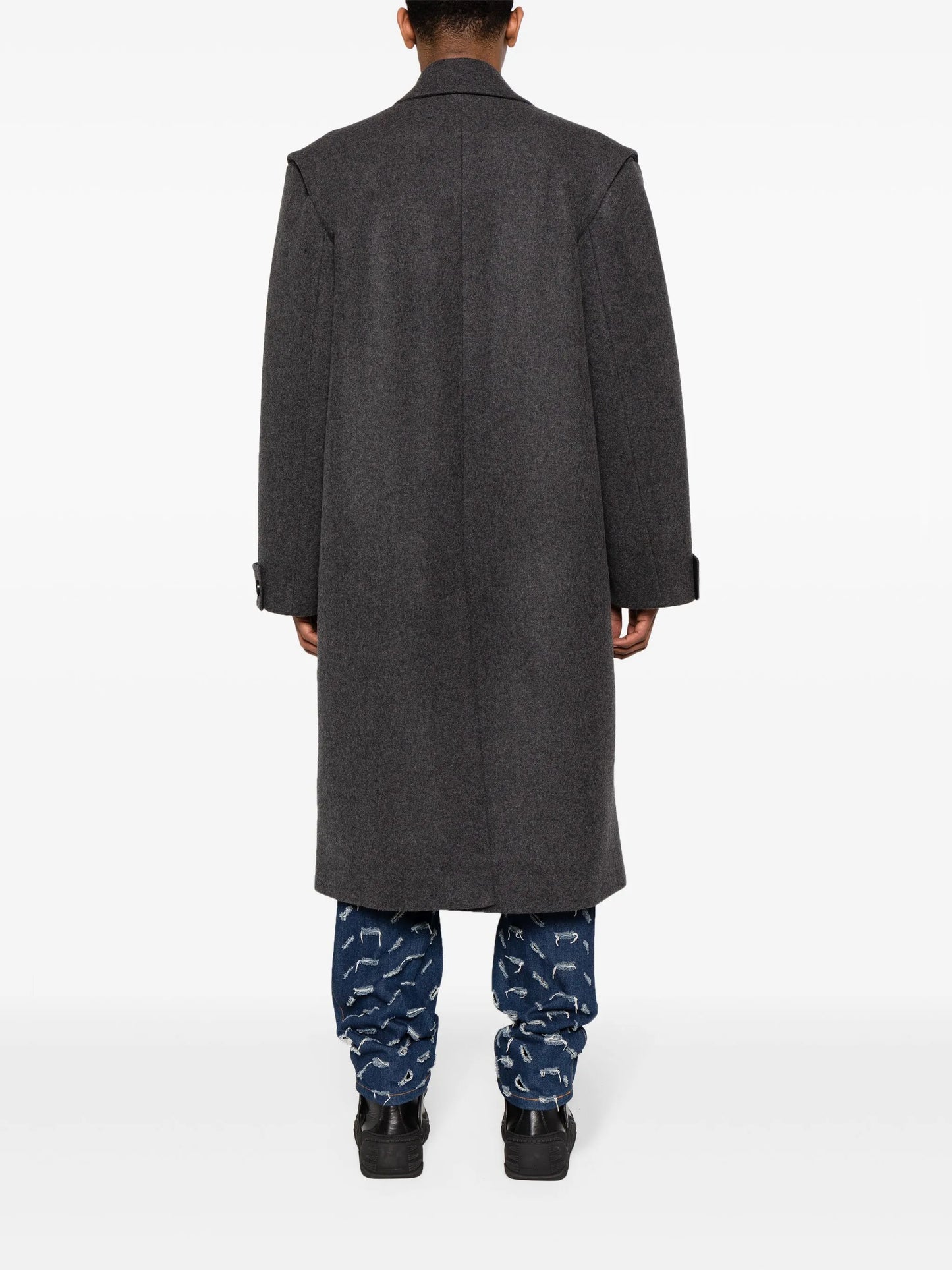 Pinches single-breasted wool coat
