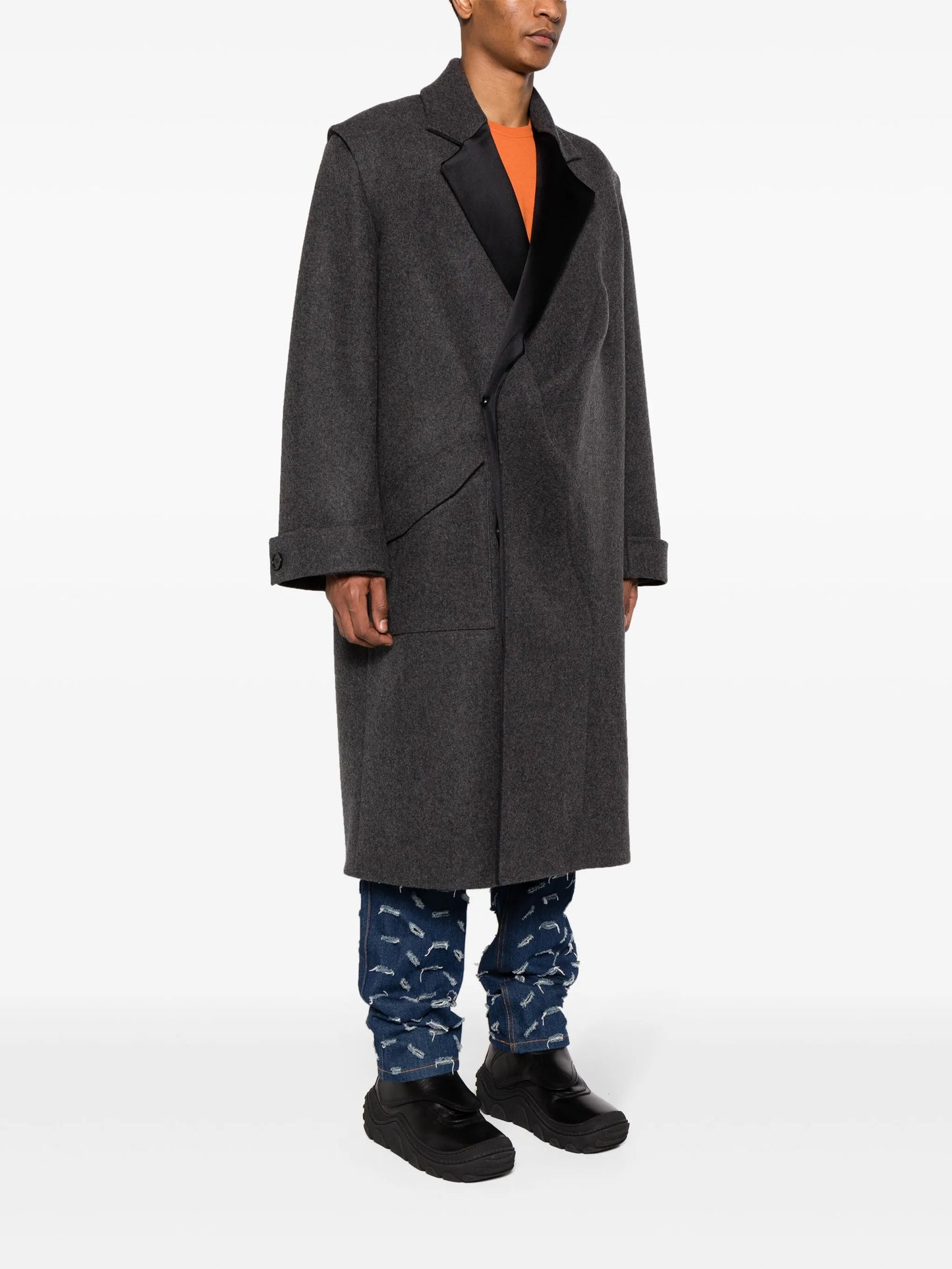 Pinches single-breasted wool coat