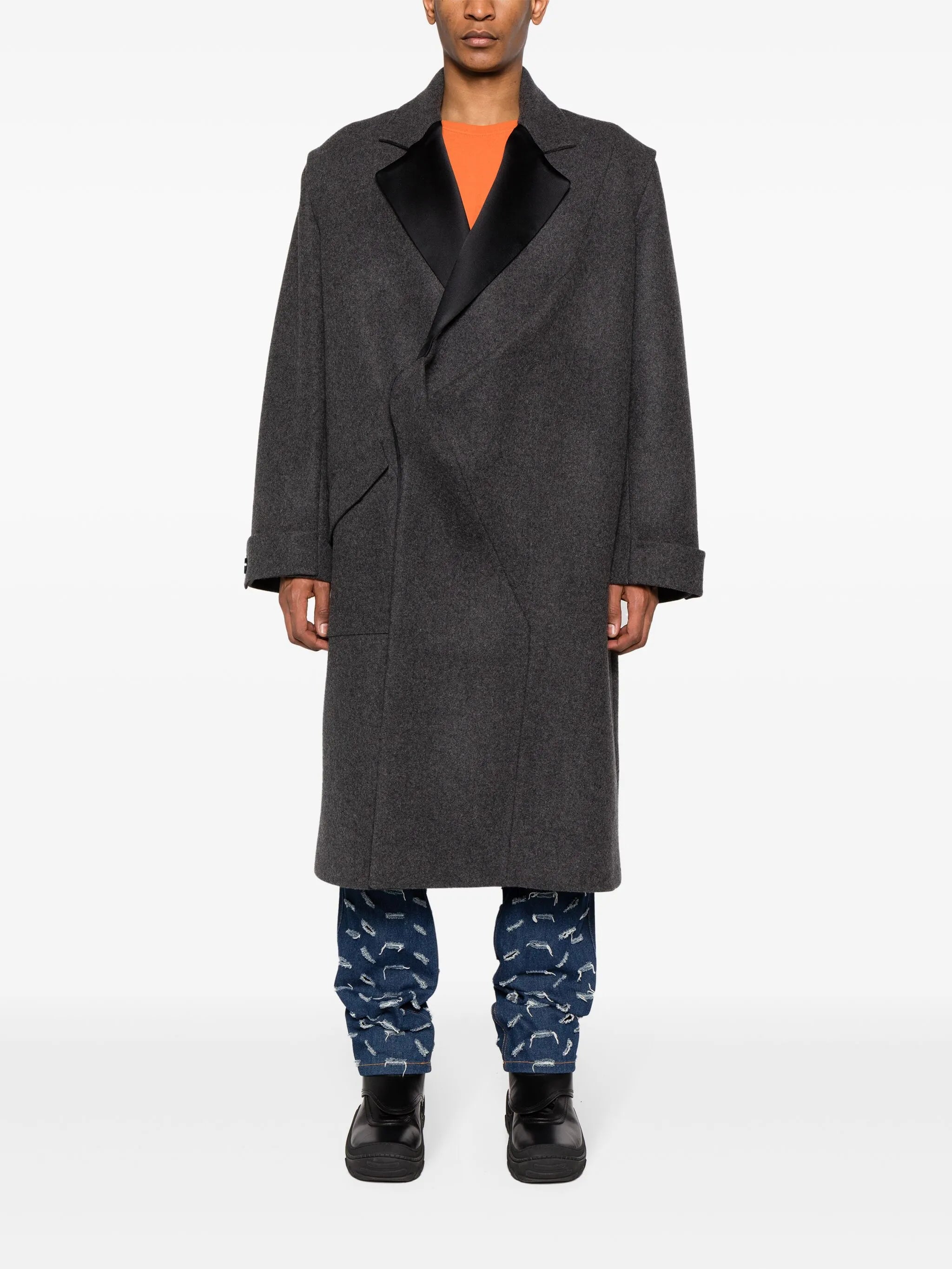Pinches single-breasted wool coat