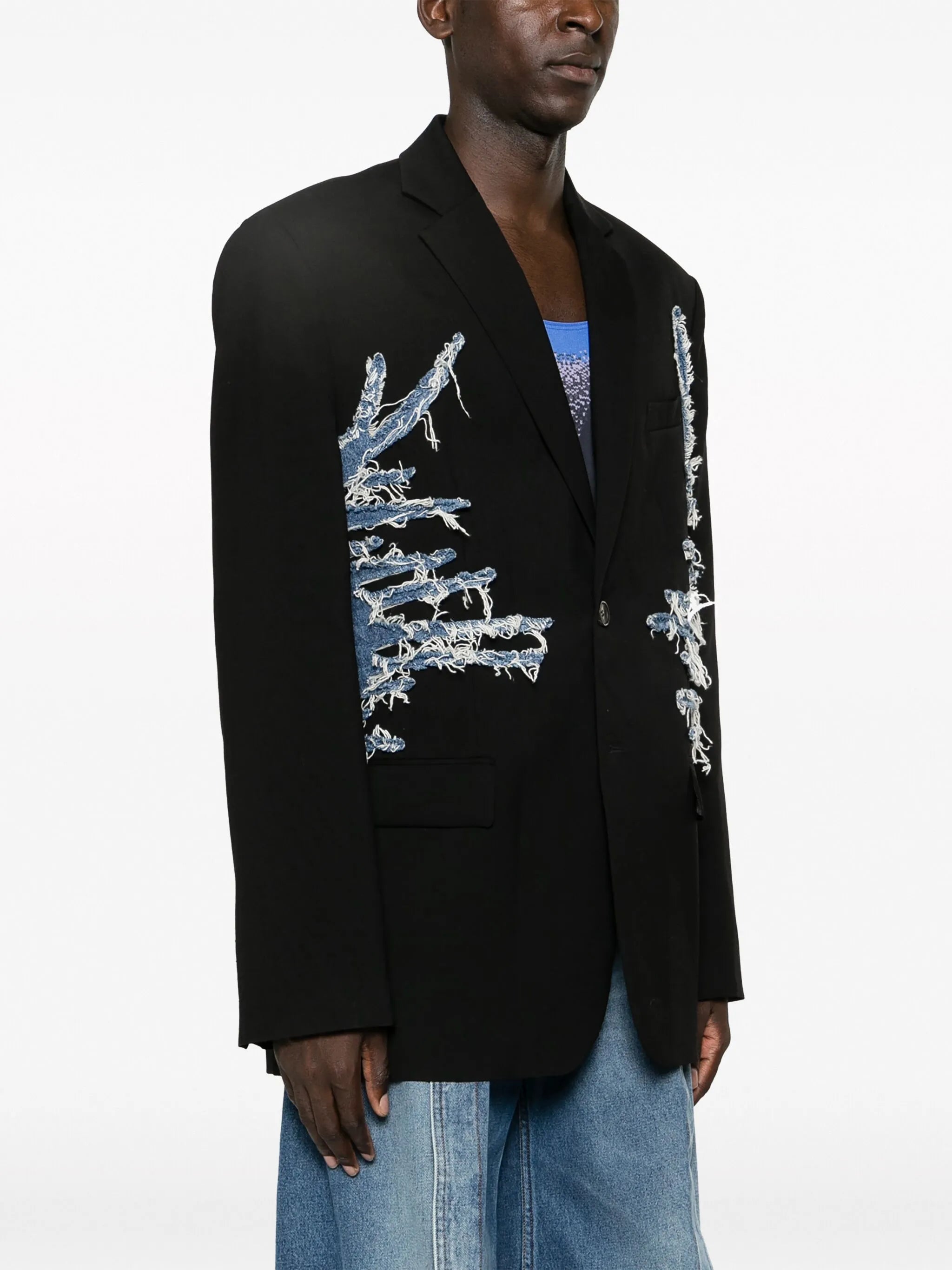 Whisker single-breasted blazer