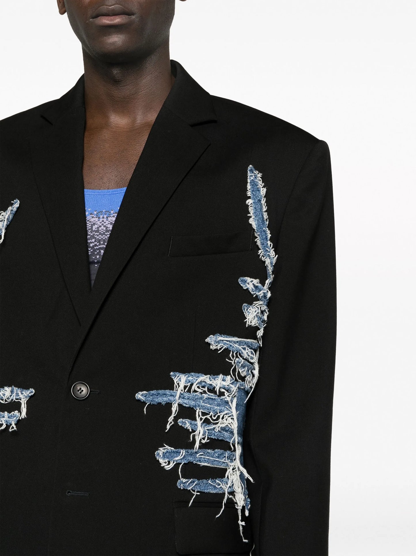 Whisker single-breasted blazer