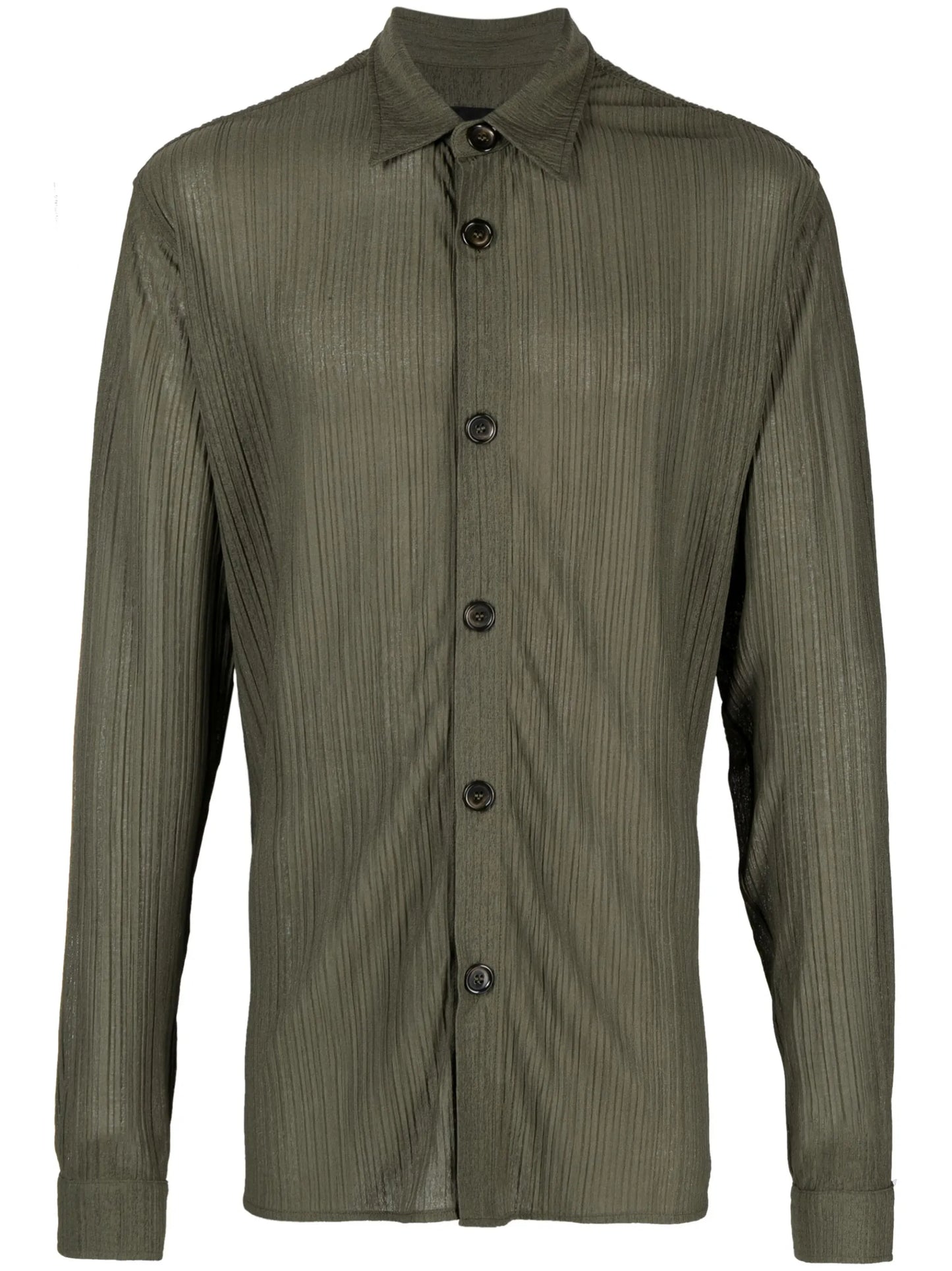 long-sleeve crinkled shirt