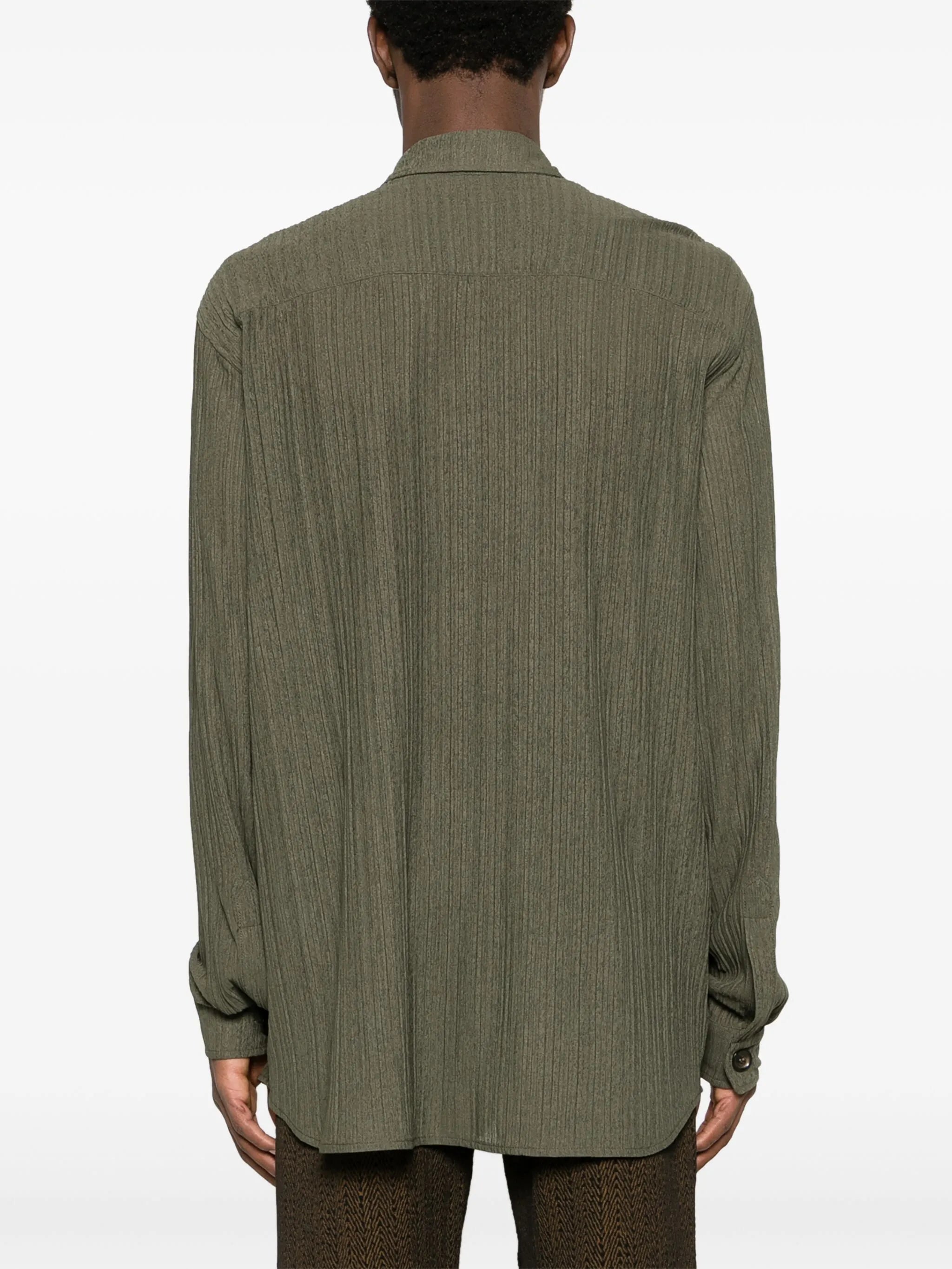 long-sleeve crinkled shirt