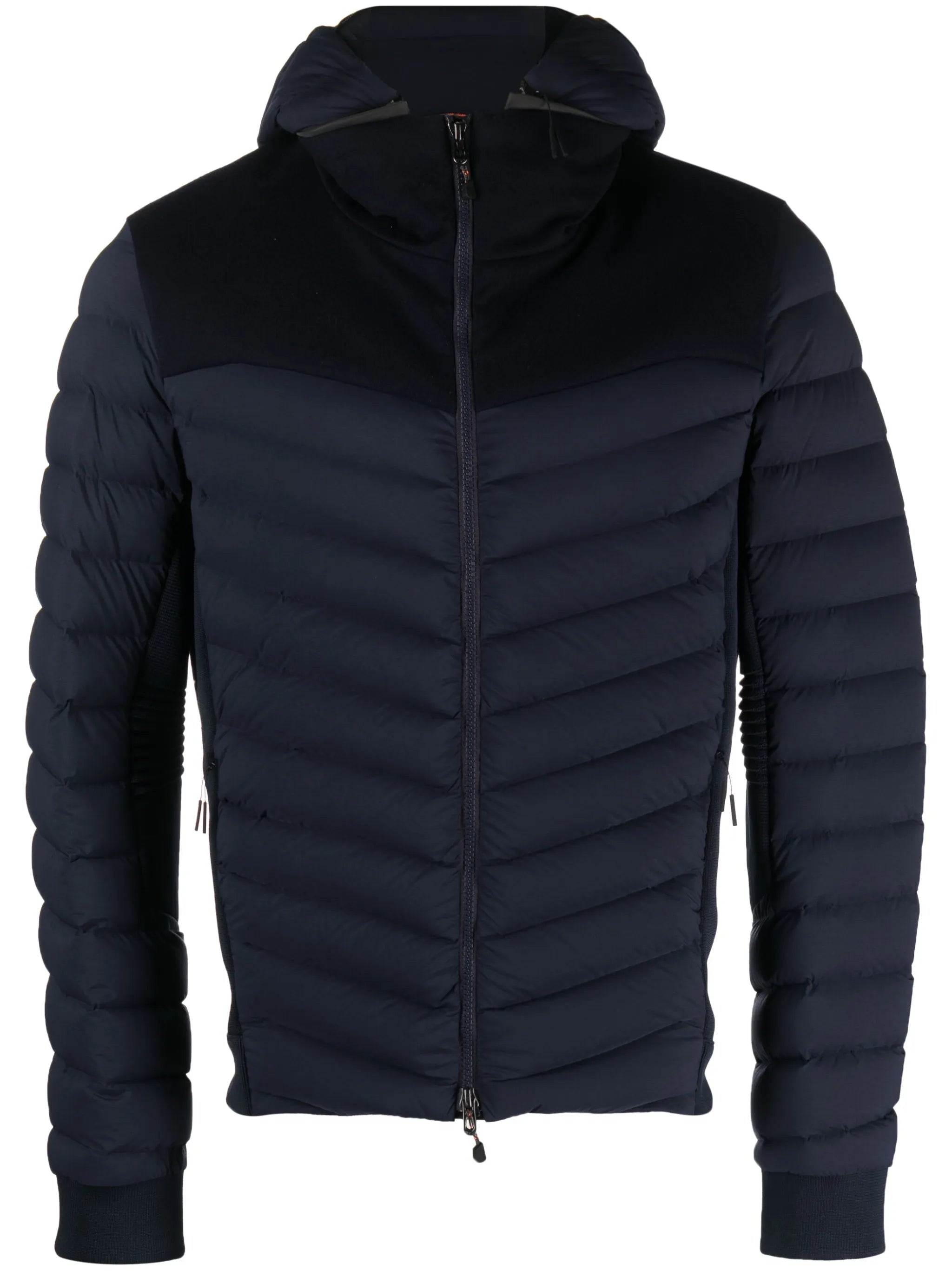 zip-up hooded padded jacket