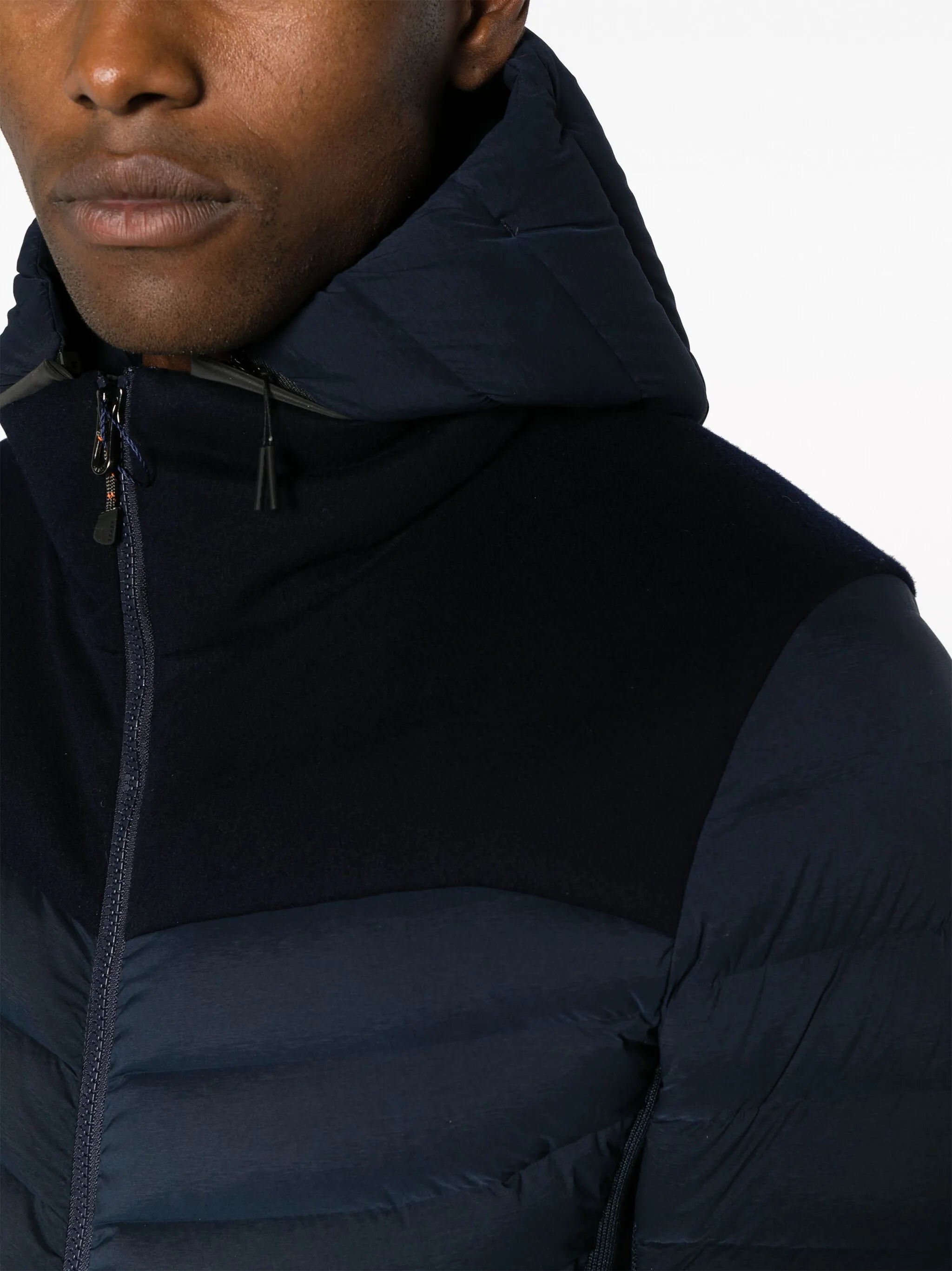 zip-up hooded padded jacket