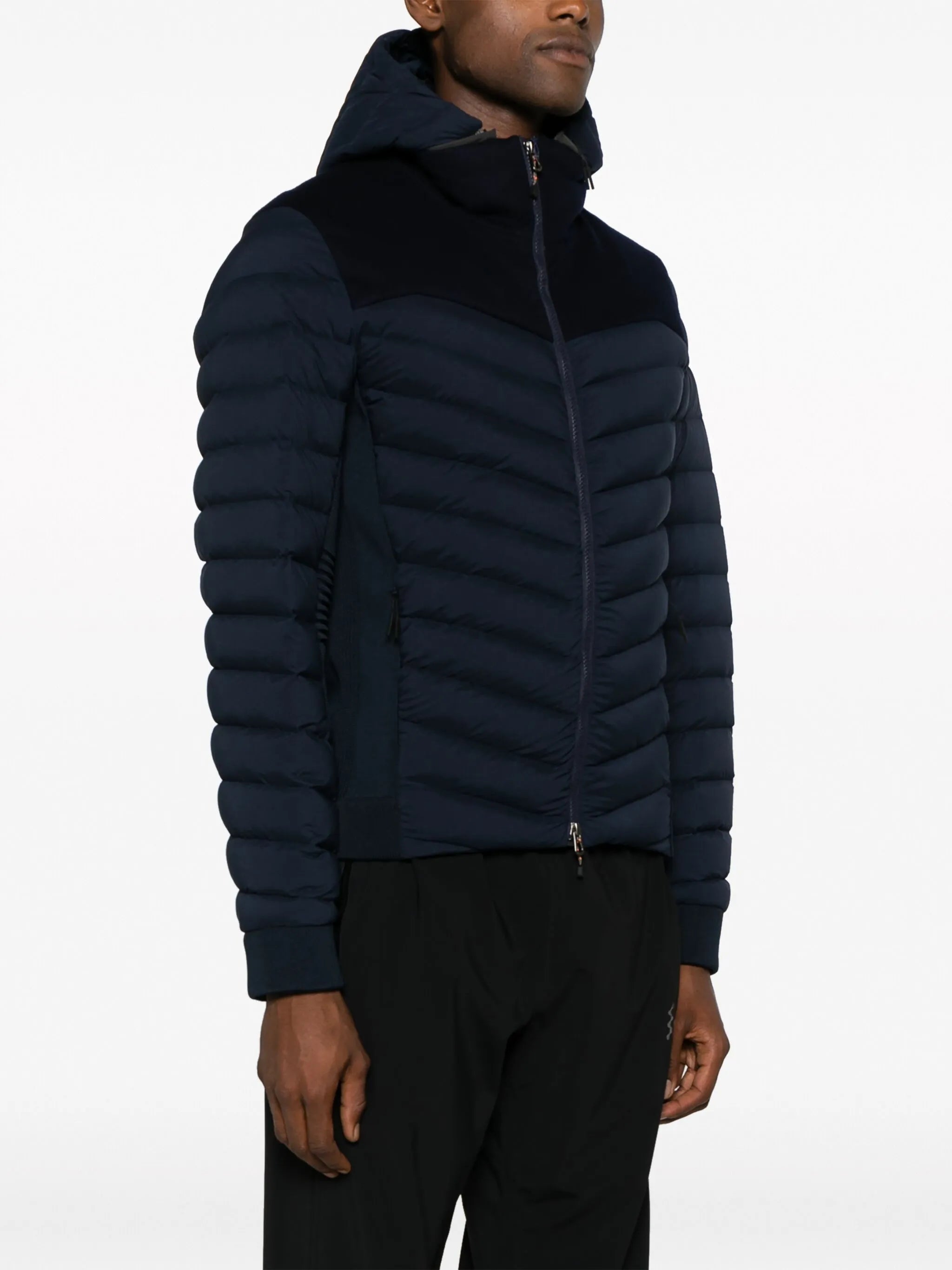 zip-up hooded padded jacket