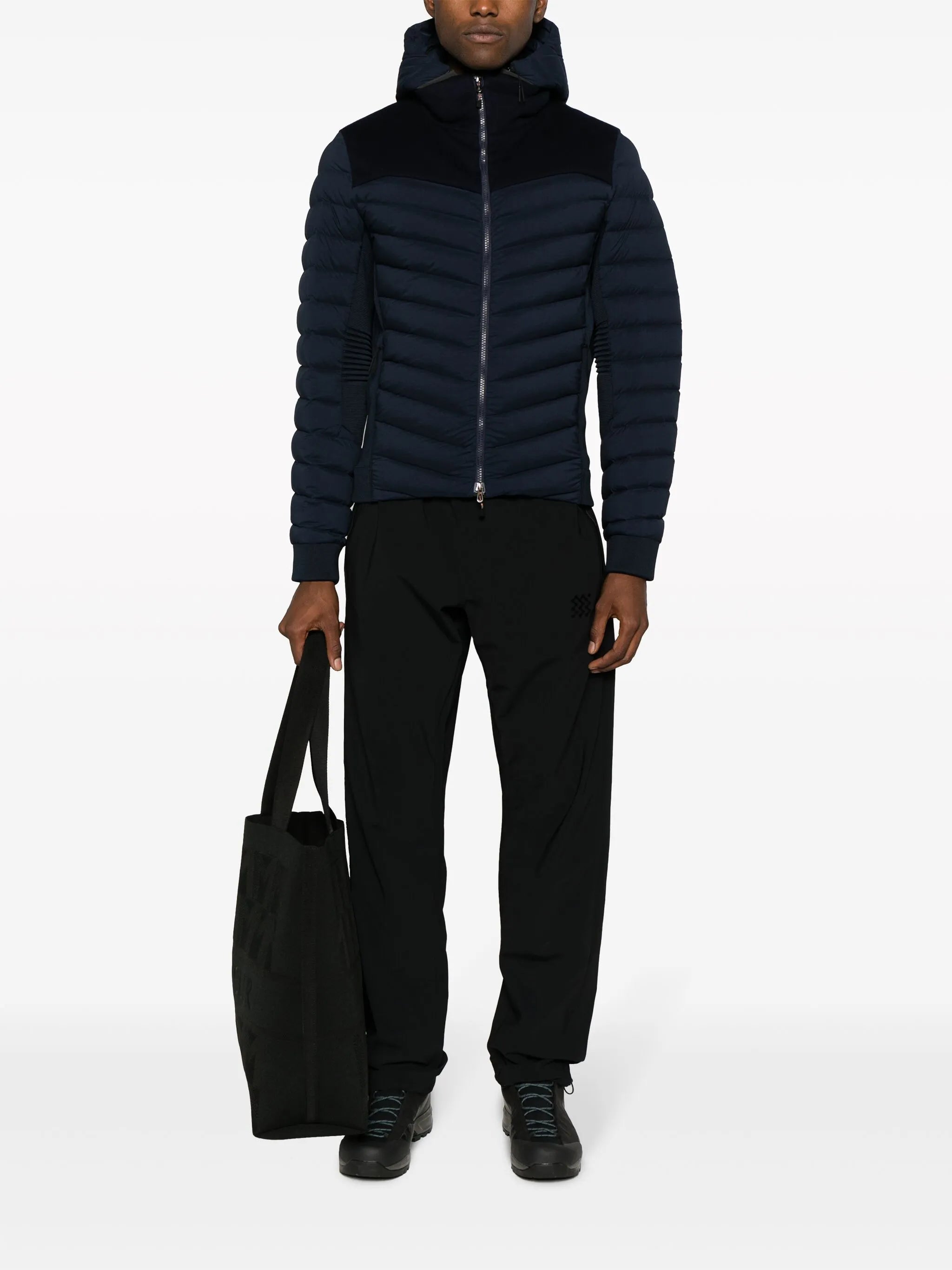 zip-up hooded padded jacket