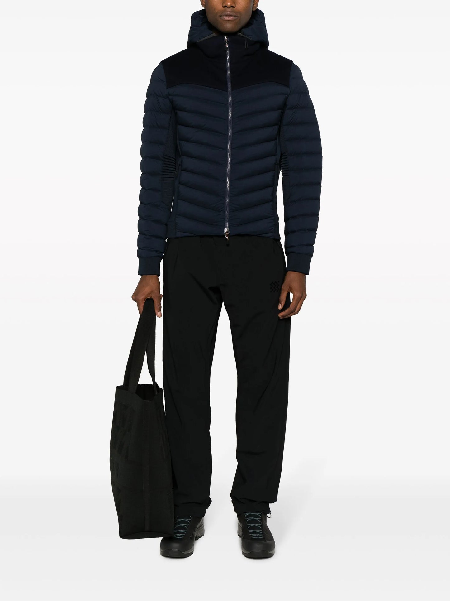zip-up hooded padded jacket