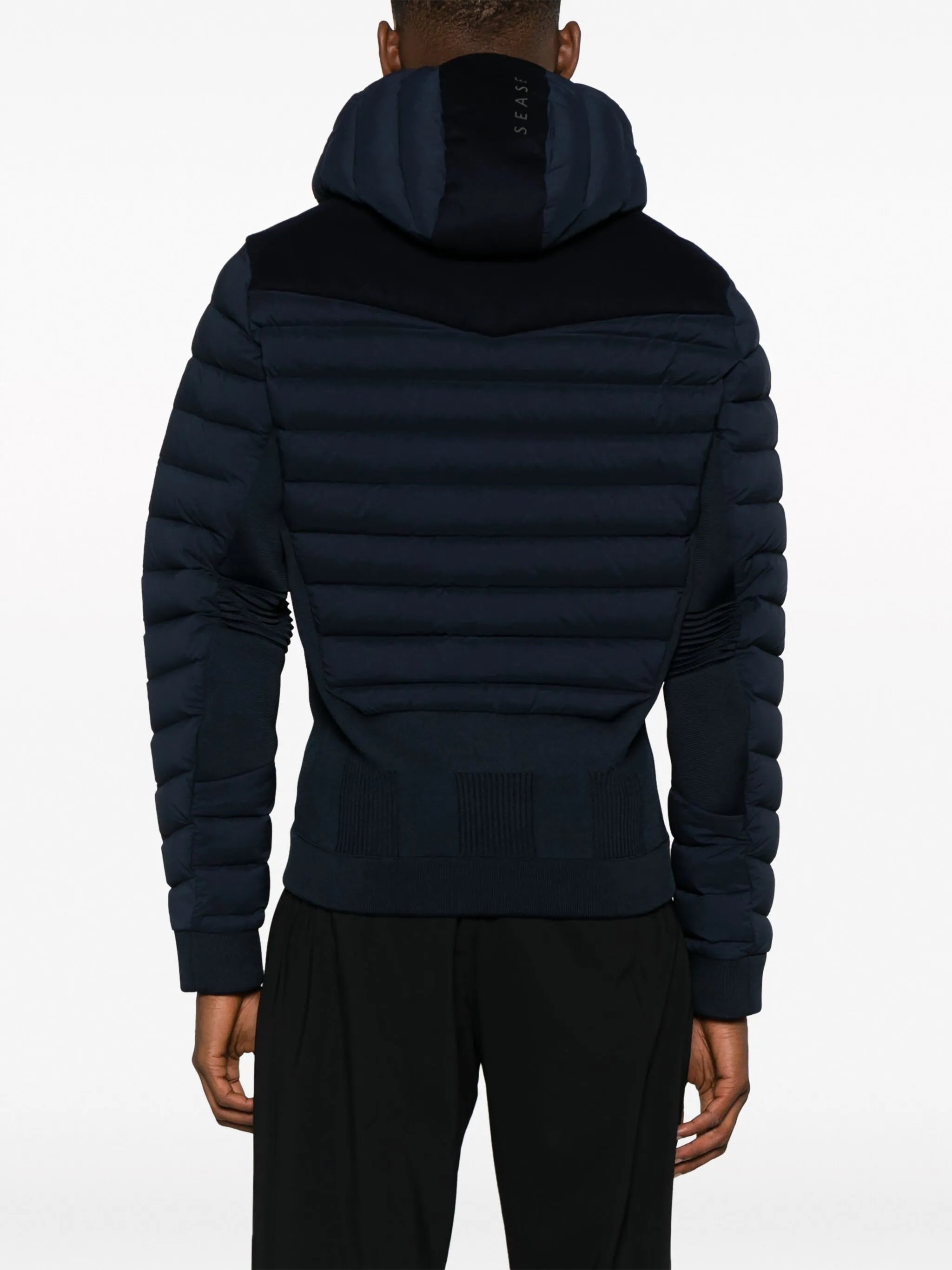 zip-up hooded padded jacket