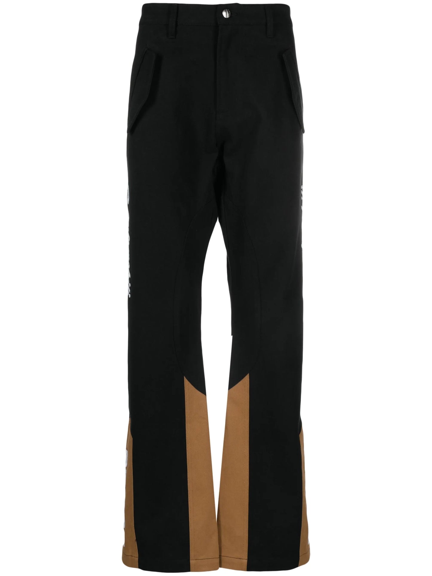 logo-embroidered panelled trousers