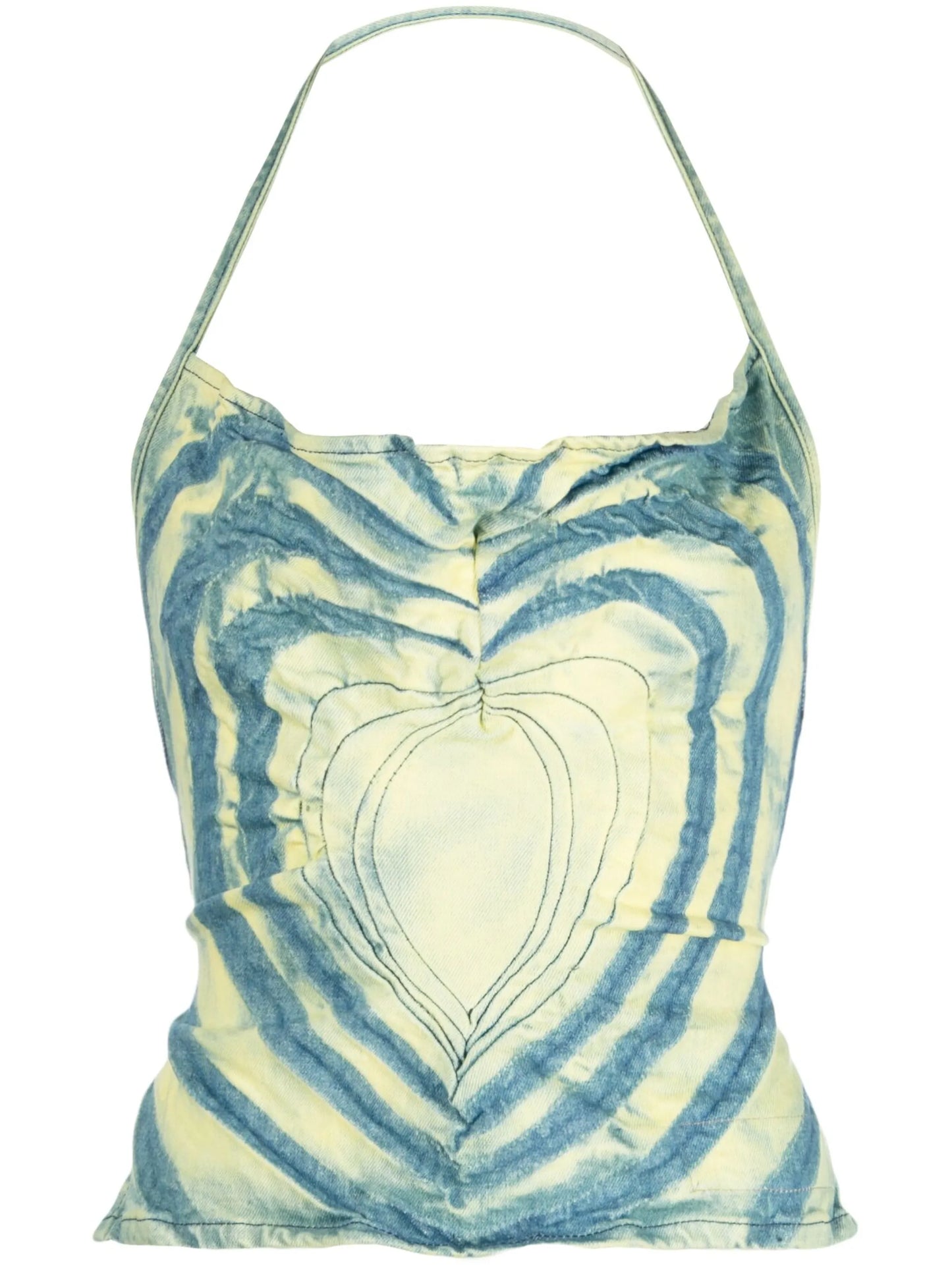 Heart denim halterneck top