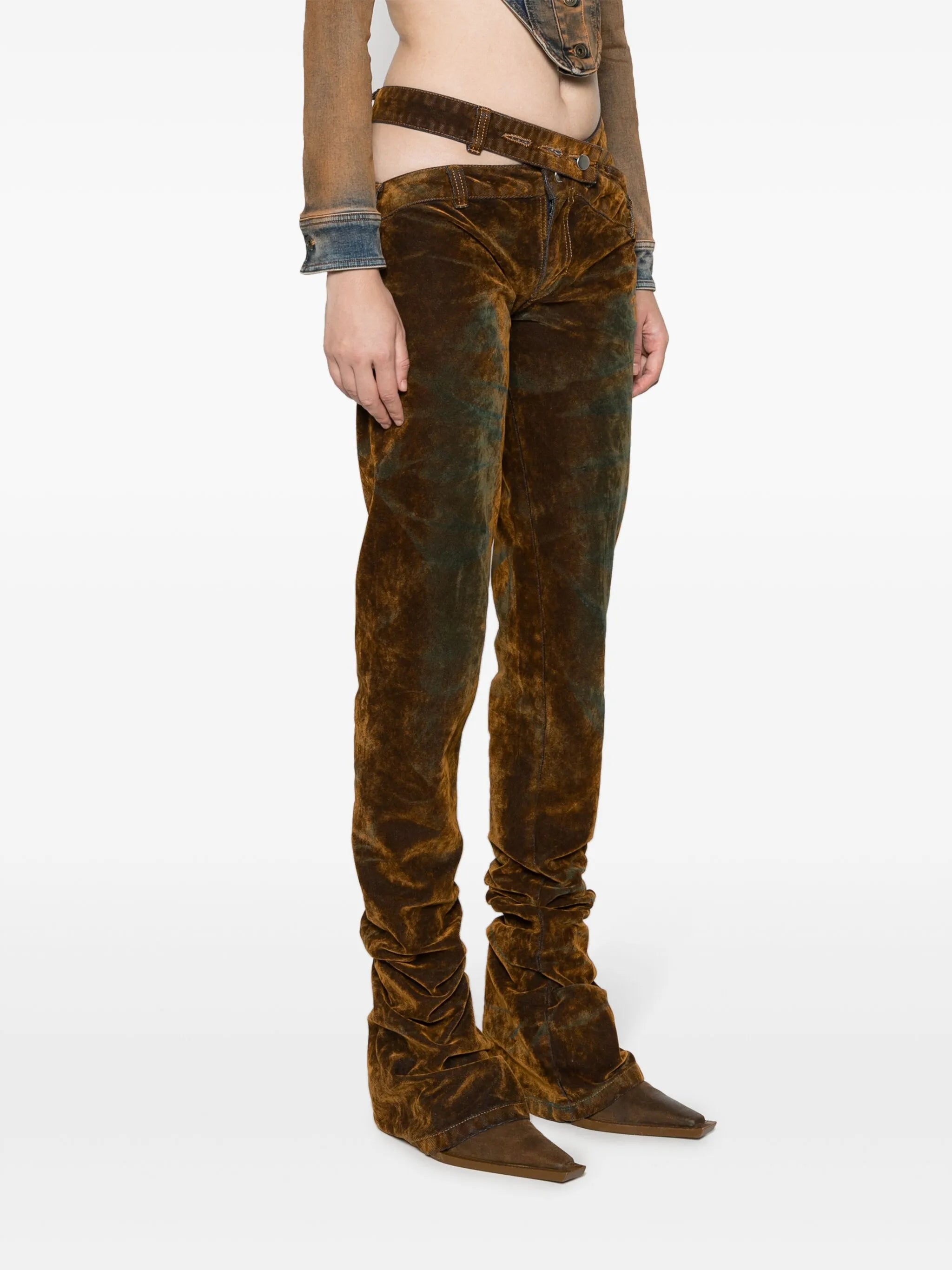 cut-out flared jeans