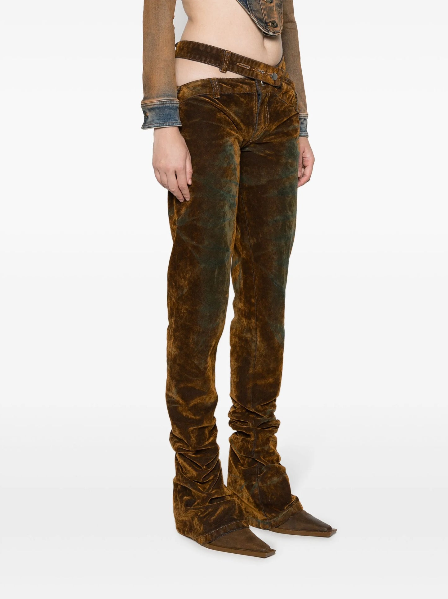 cut-out flared jeans