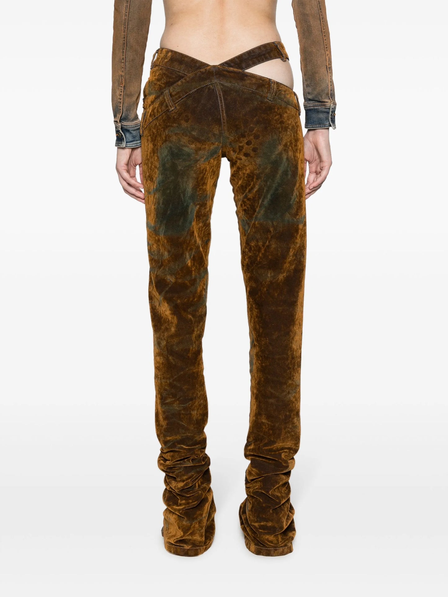 cut-out flared jeans
