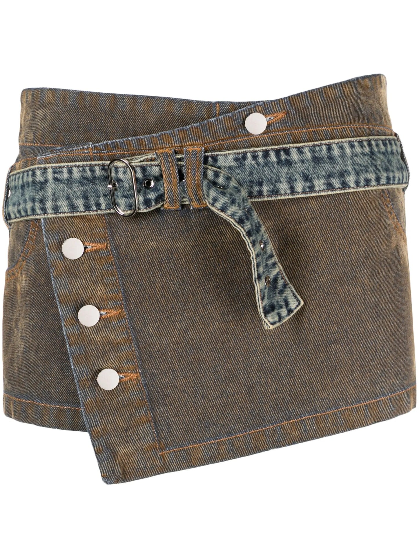 denim wrap skirt