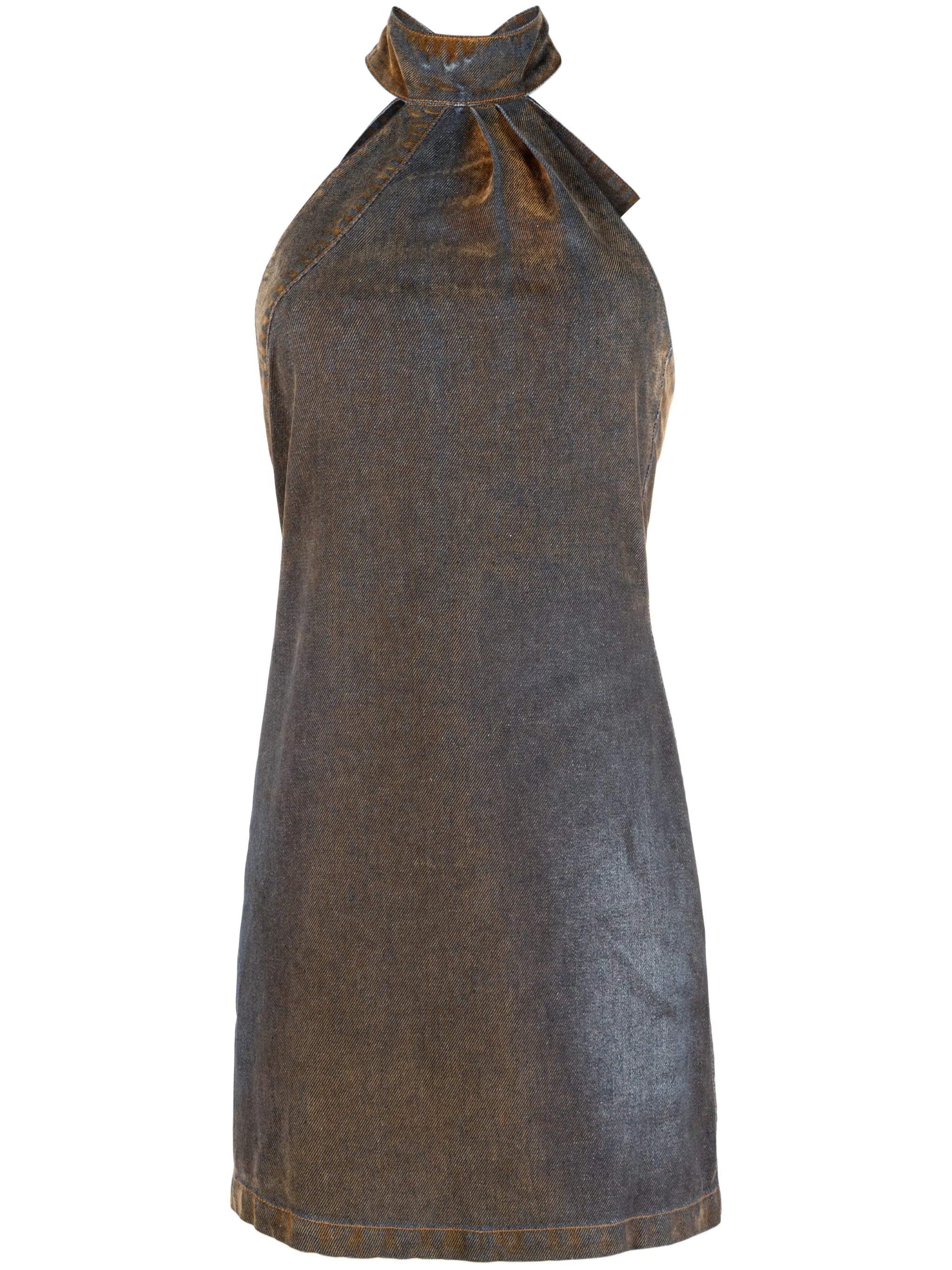 halterneck sleeveless minidress