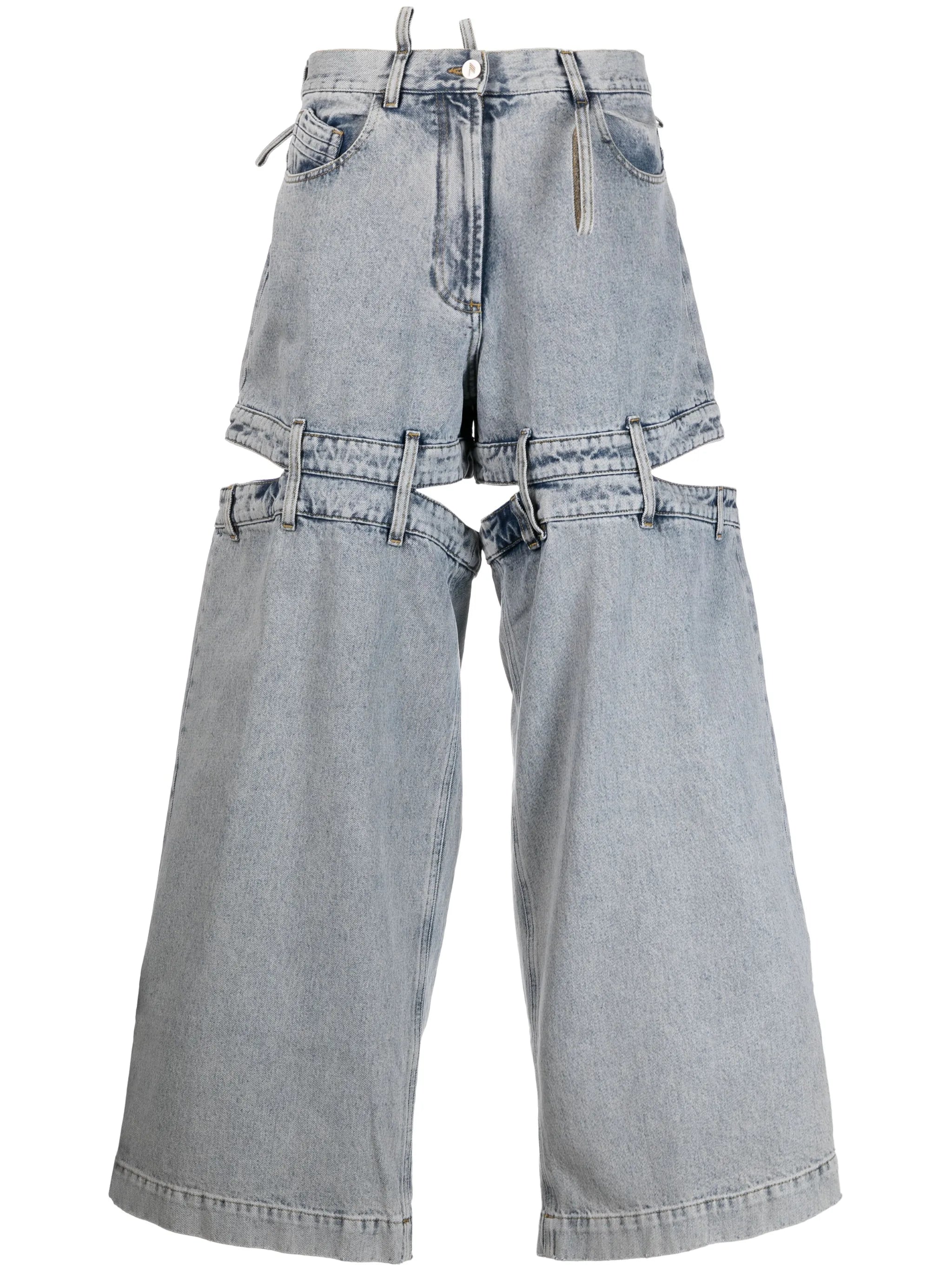 Ashton cut-out wide-leg jeans