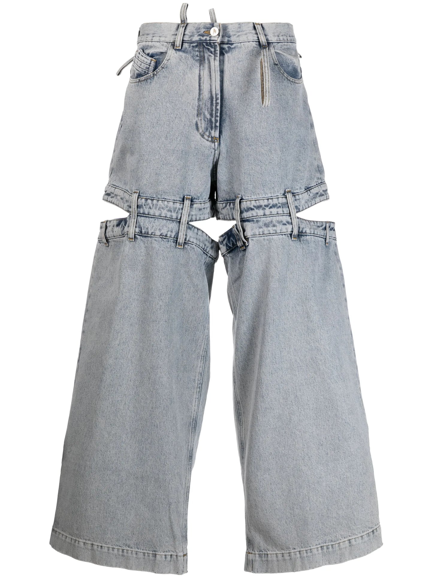 Ashton cut-out wide-leg jeans