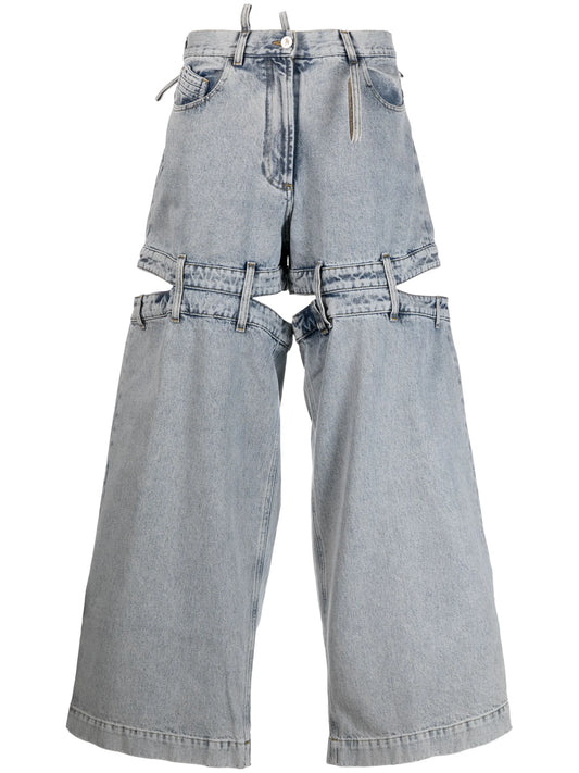 Ashton cut-out wide-leg jeans