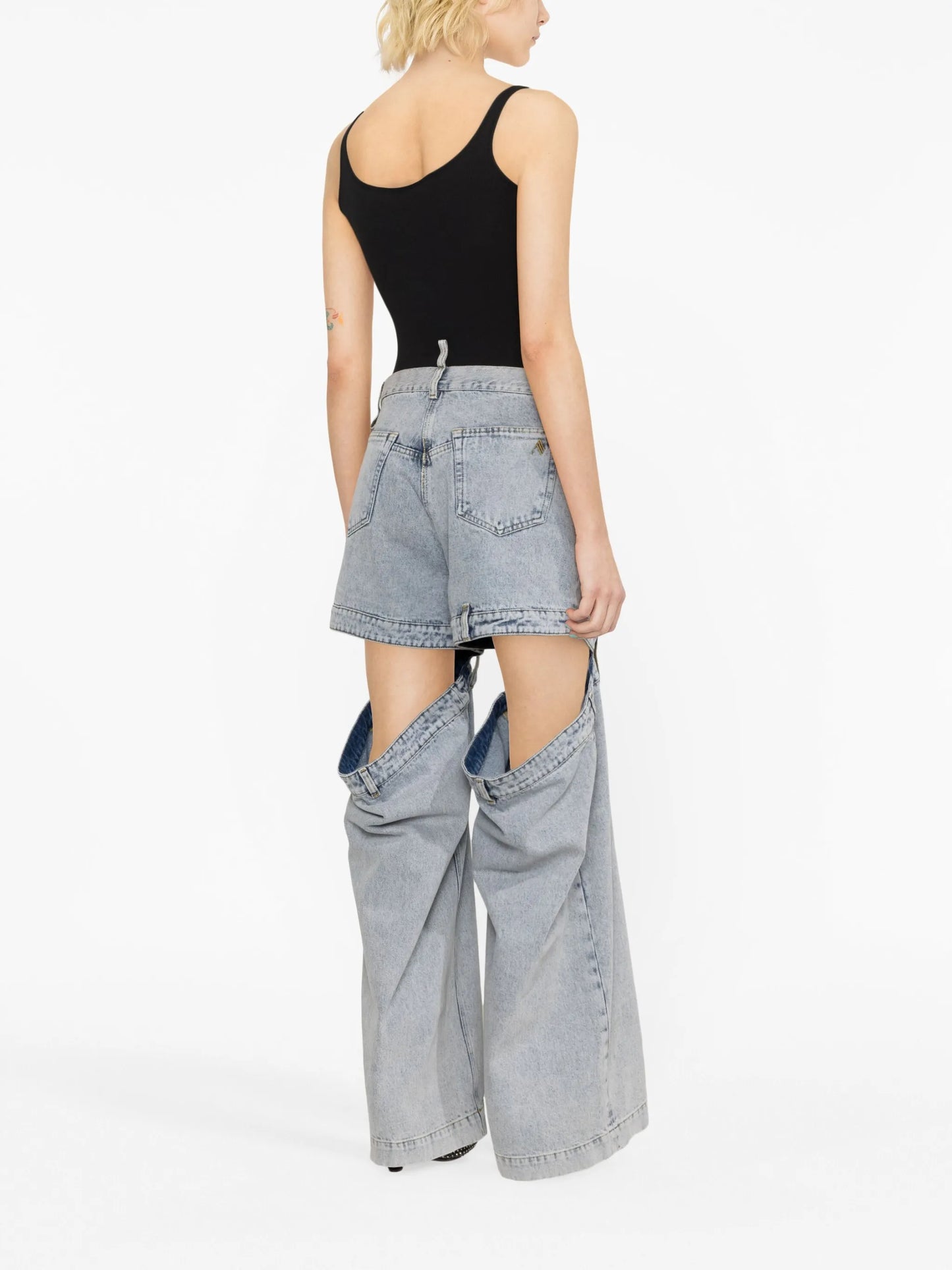 Ashton cut-out wide-leg jeans