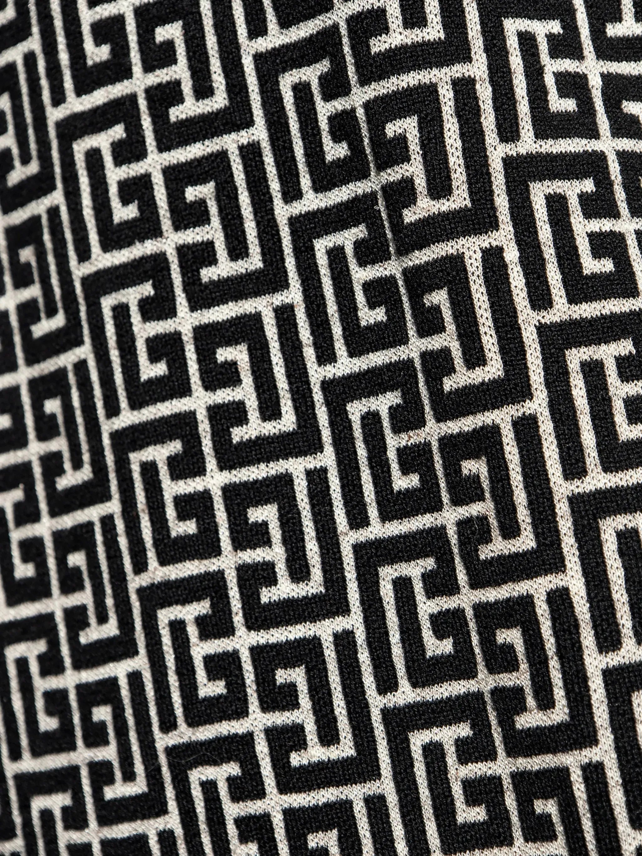 monogram-intarsia roll-neck jumper