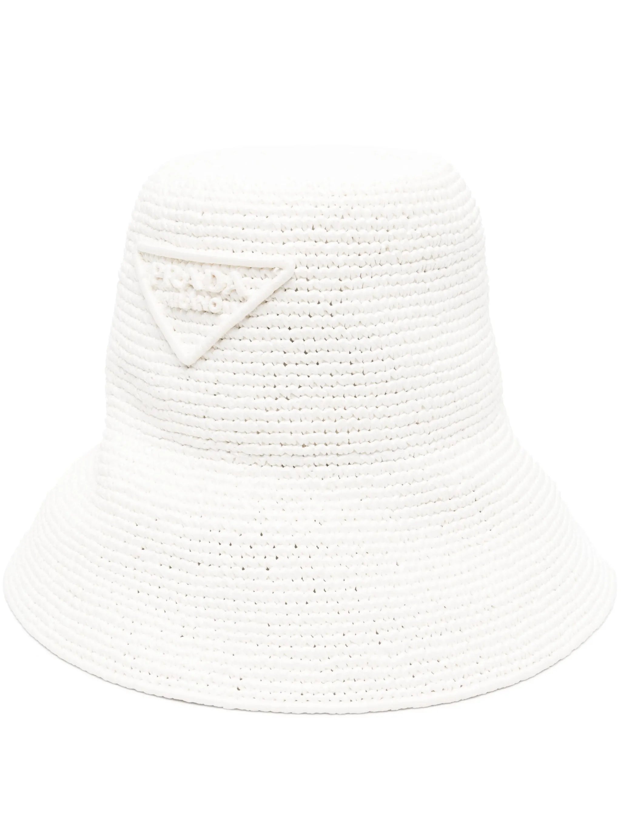 triangle-logo crochet bucket hat