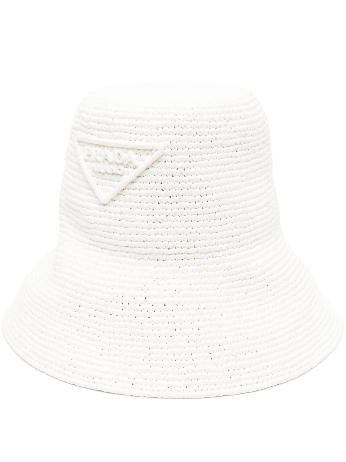 triangle-logo crochet bucket hat