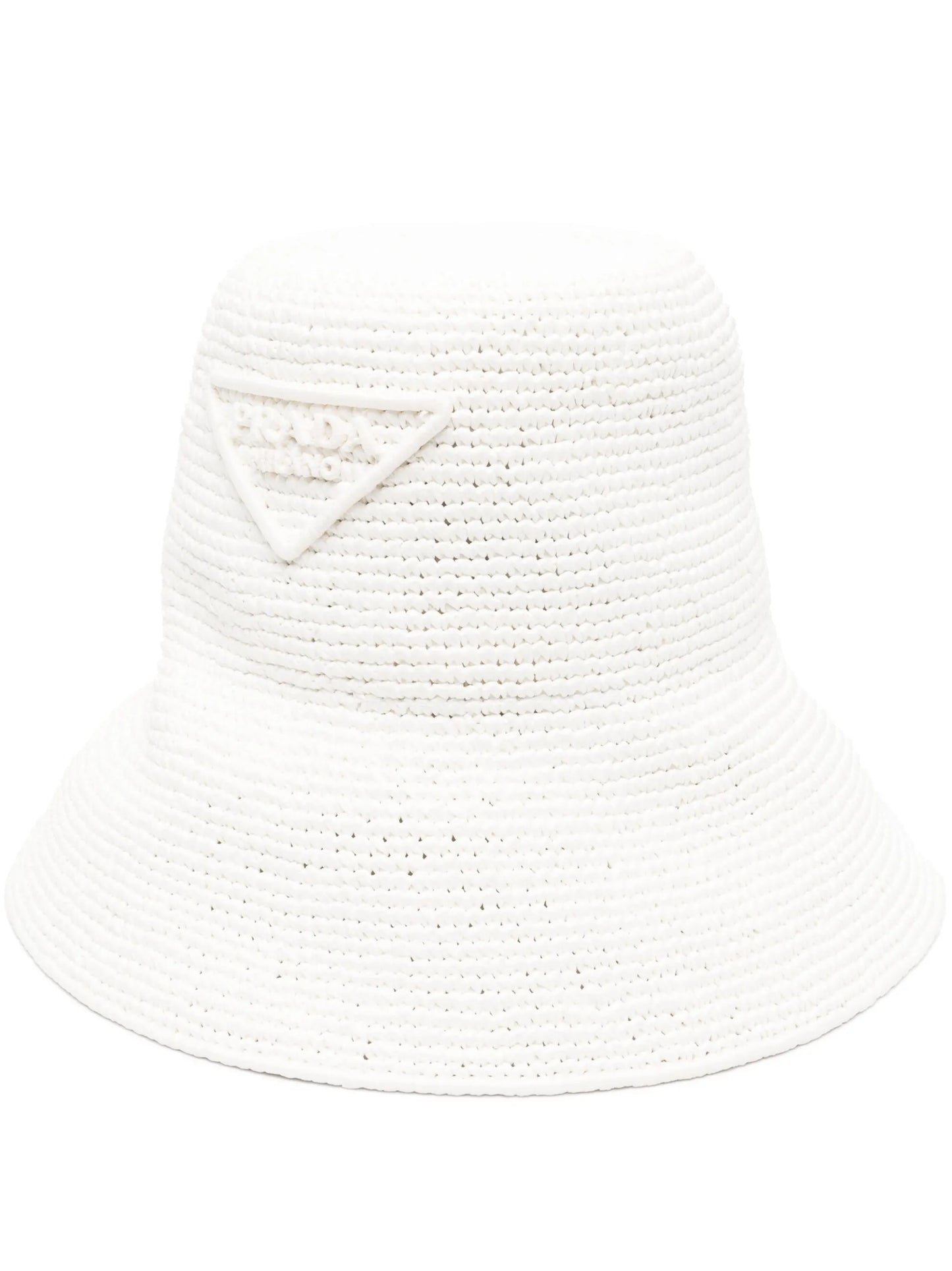 triangle-logo crochet bucket hat