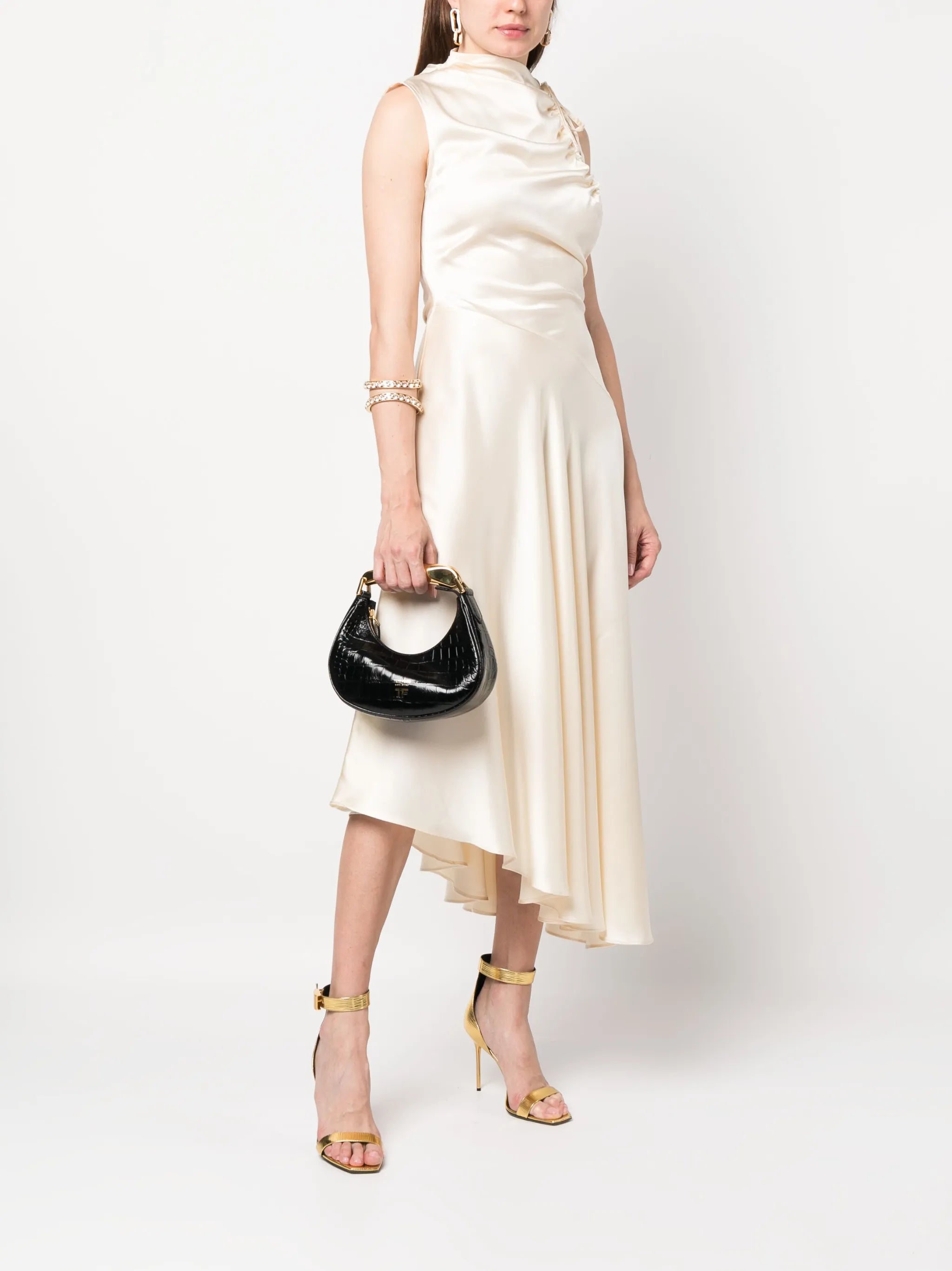Bianca crocodile-embossed tote bag