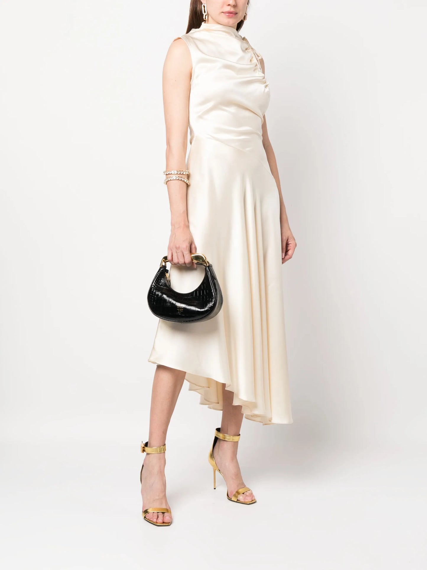 Bianca crocodile-embossed tote bag