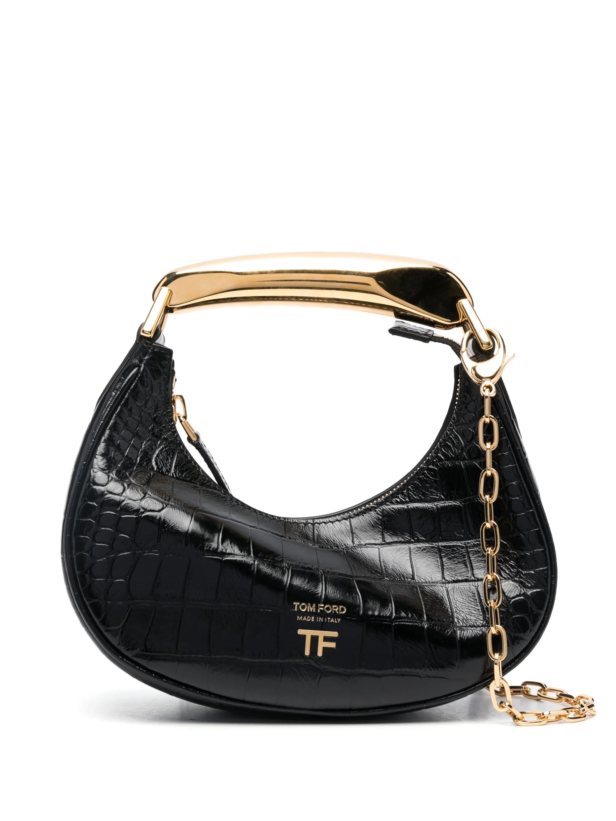 Bianca crocodile-embossed tote bag